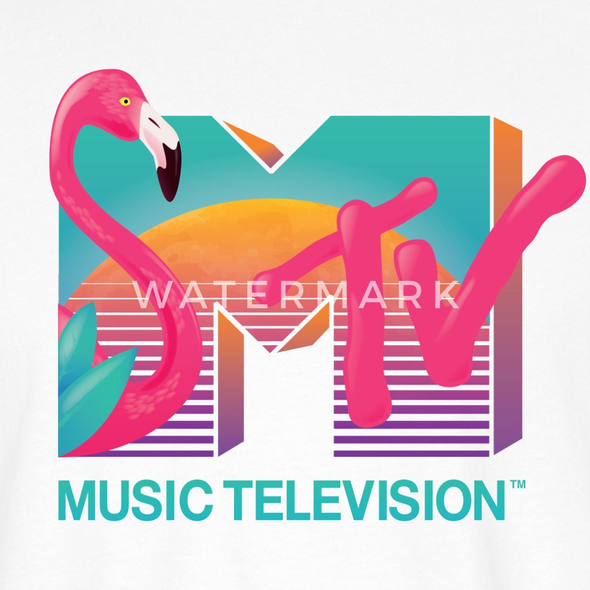 Spreadshirt T-Shirt MTV Music Television Flamingo-Logo Oversize Unisex T-Sh günstig online kaufen