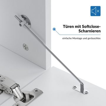 SONNI TV-Schrank Ein weißer, hängender TV-Schrank mit LED-Lichteffekten.160/180x35x30cm