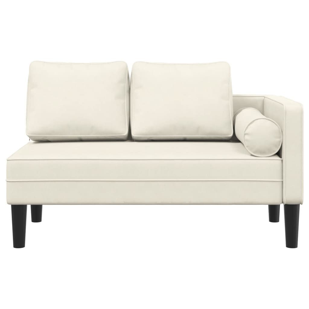 vidaXL Chaiselongue, Chaiselongue mit Kissen Creme Samt