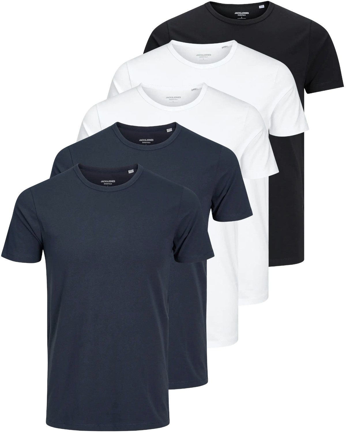 O-Neck - 2x Navy, 2x White, 1x Black