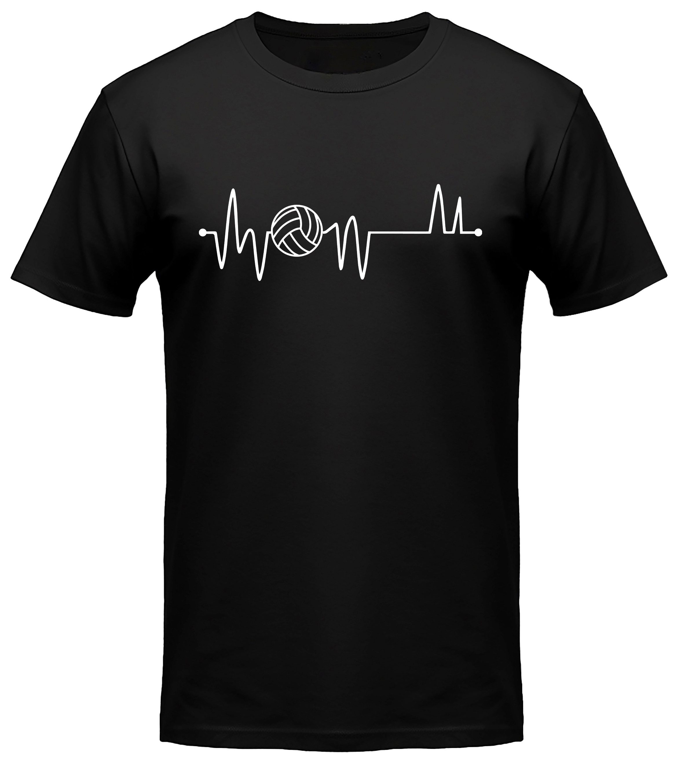 MyDesign24 T-Shirt Volleyball Herschlaglinie print Shirt EKG-Linie Volleyball T-Shirt schwarz kurzarm Regular Fit i607