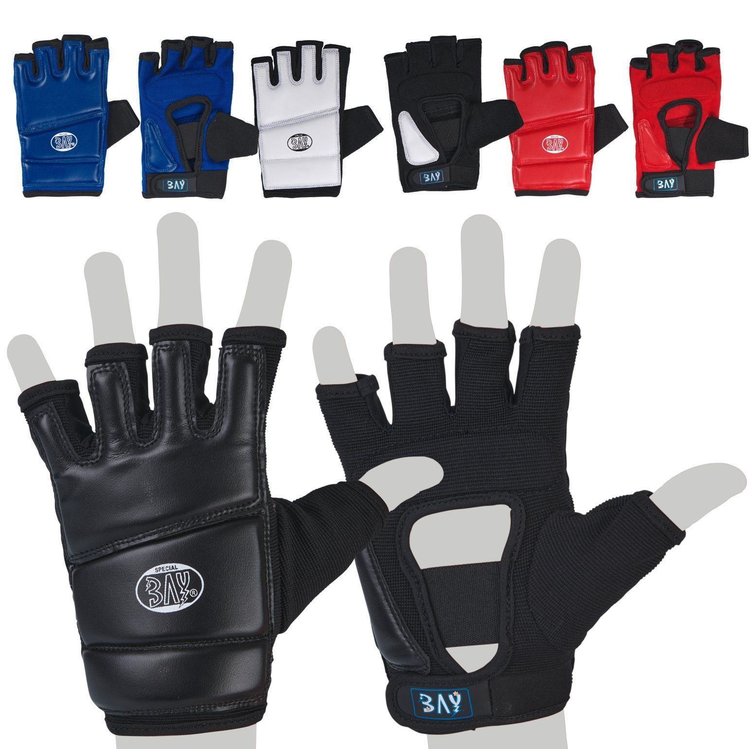 BAY-Sports MMA-Handschuhe Touch Krav Maga Wing Tsun Handschutz Handschützer schwarz, XXS - XXL Erwachsene und Kinder – Bild 5 von 5