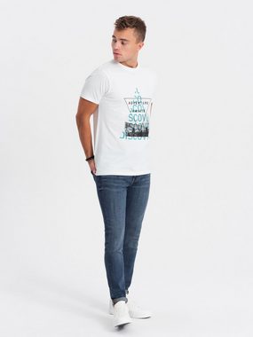 OMBRE Print-Shirt Bedrucktes Herren-T-Shirt aus Baumwolle