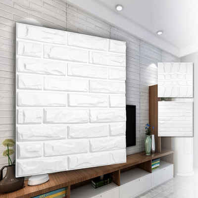 Hexim Wanddekoobjekt HD100 (PVC Kunststoff - weiße Wandverkleidung mit 3D Optik - Steinoptik Motive (0.25 qm 1 Platte) 3d Look für Innenräume)