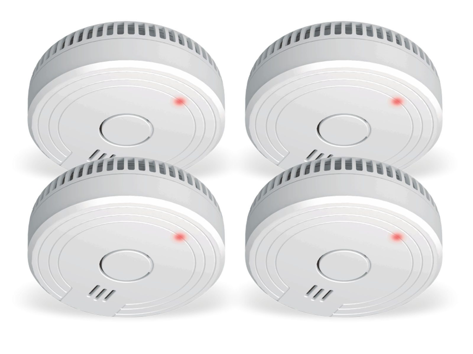 Elro Rauchmelder (4er Set Optischer Rauchwarnmelder mit wechselbarer 1 Jahres Batterie)