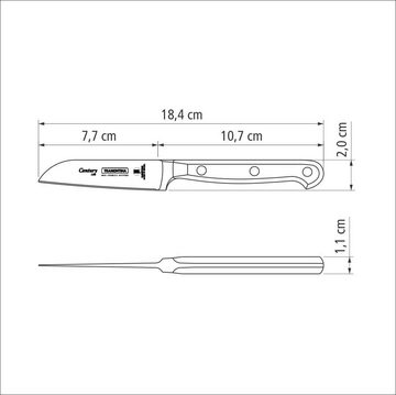 Tramontina Messer-Set CENTURY (Set, 3-tlg., 1x Gemüsemesser, 1 x Spickmesser / Garniermesser, 1 x Kochmesser), aus einem Stück geschmiedet, Chrom-Molybdän-Stahl