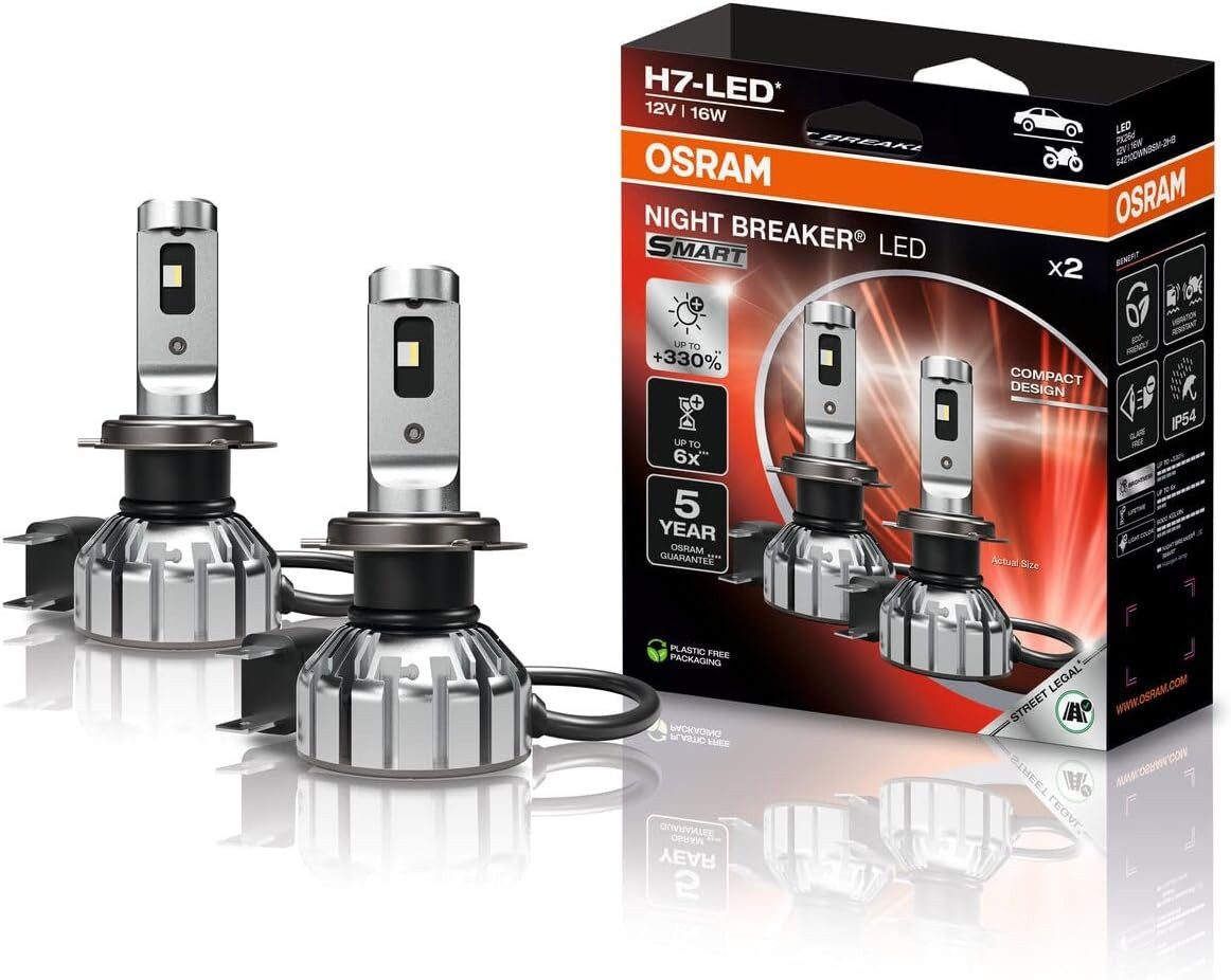 Osram Halogenlampe Osram Scheinwerferlampe H7 Night Breaker LED 2