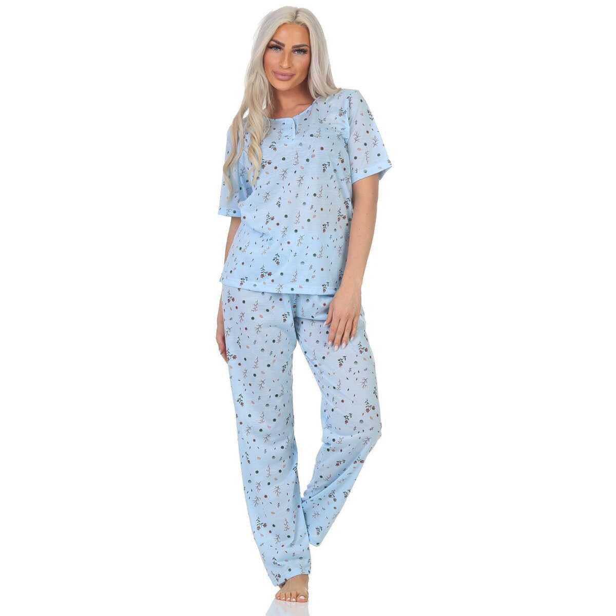 EloModa Pyjama Damen Pyjama zweiteiliger Schlafanzug Pyjama-Set, M L XL 2XL (2 tlg) – Bild 2 von 4