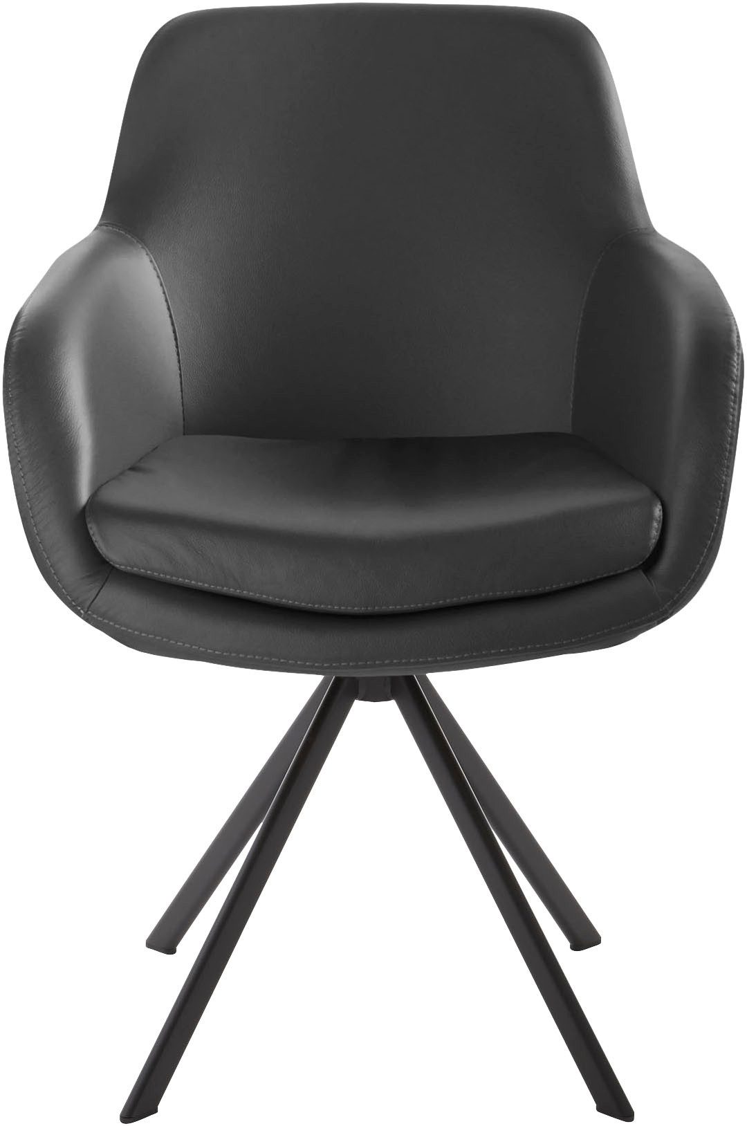 Musterring Esszimmerstuhl Tavia (Set, 2 St), Stativgestell Eisen schwarz, Drehfunktion optional, diverse Farben