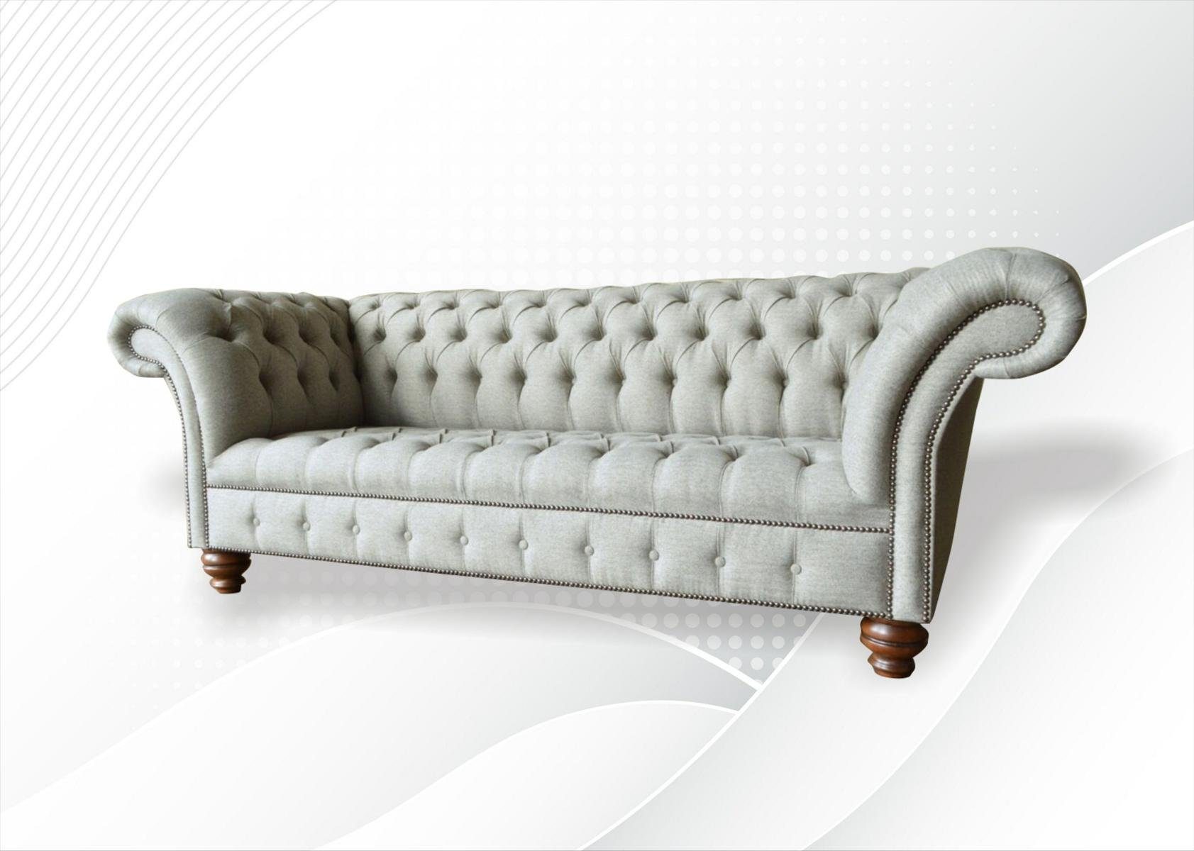 JVmoebel Couch Sitzer Sofa 225 Sofa Chesterfield-Sofa, cm Design 3 Chesterfield