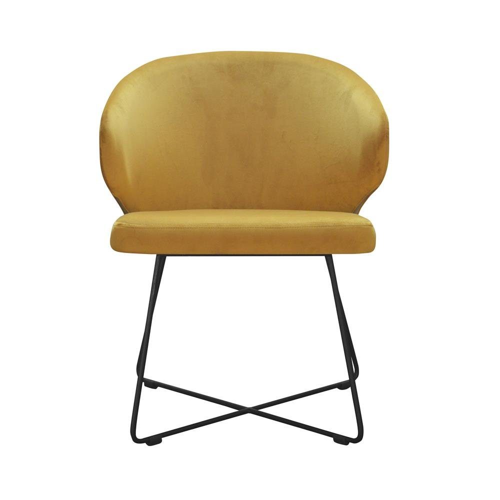 JVmoebel Stuhl, Moderne Lehnstühle Gruppe 8 Stuhl Set Garnitur Gelbe Polster Armlehne Design