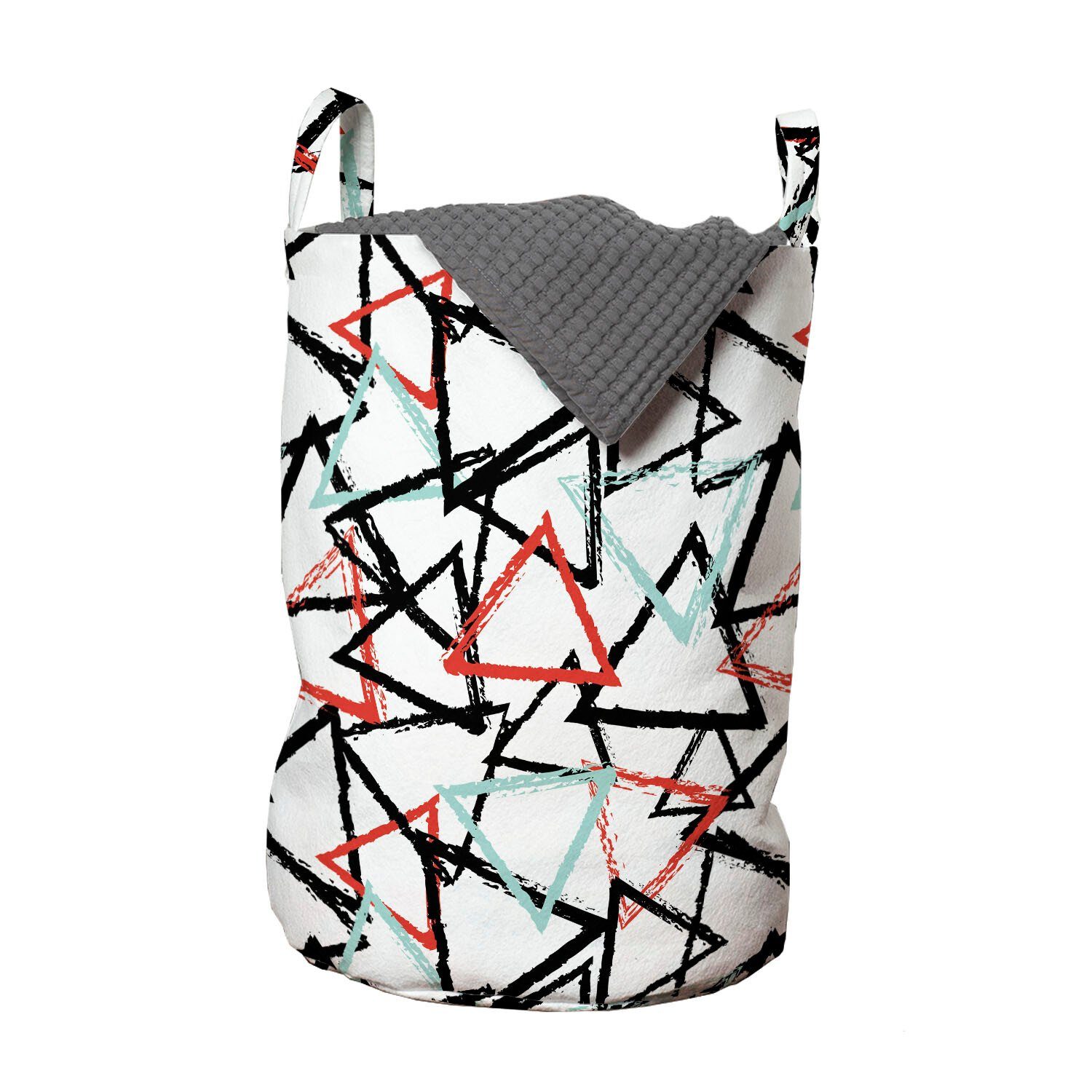 Abakuhaus Wäschesäckchen Wäschekorb mit Griffen Kordelzugverschluss für Waschsalons, Grunge Retro abstraktes Muster