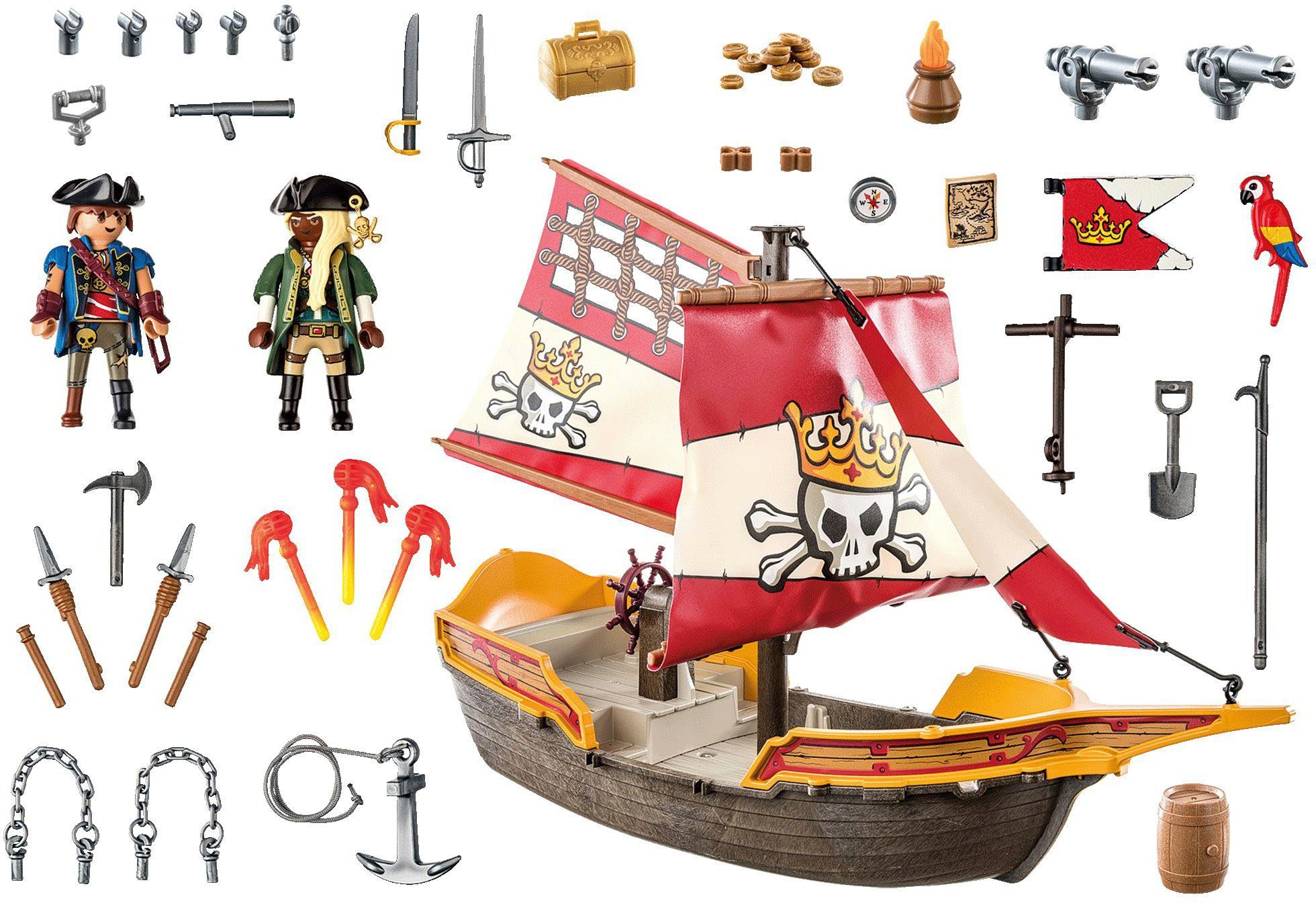 Playmobil® Piratenschiff (71418), Pirates Konstruktions-Spielset, (101 St), Made in Europe