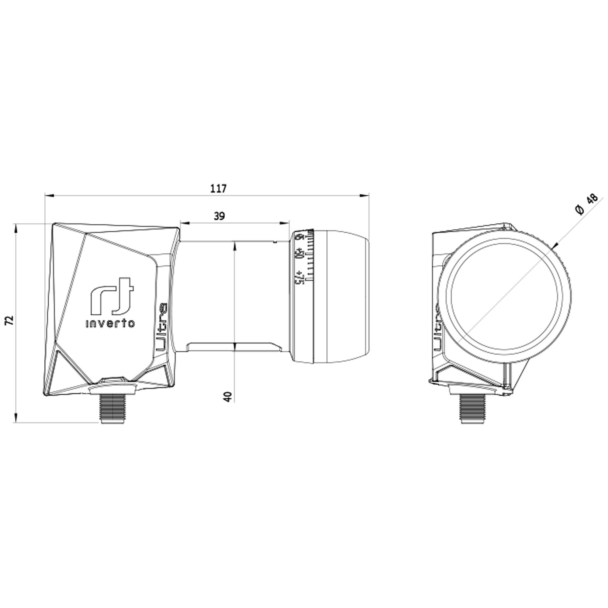 Inverto Single ULTRA High-Gain Low Noise 40mm PLL LNB Universal-Single-LNB