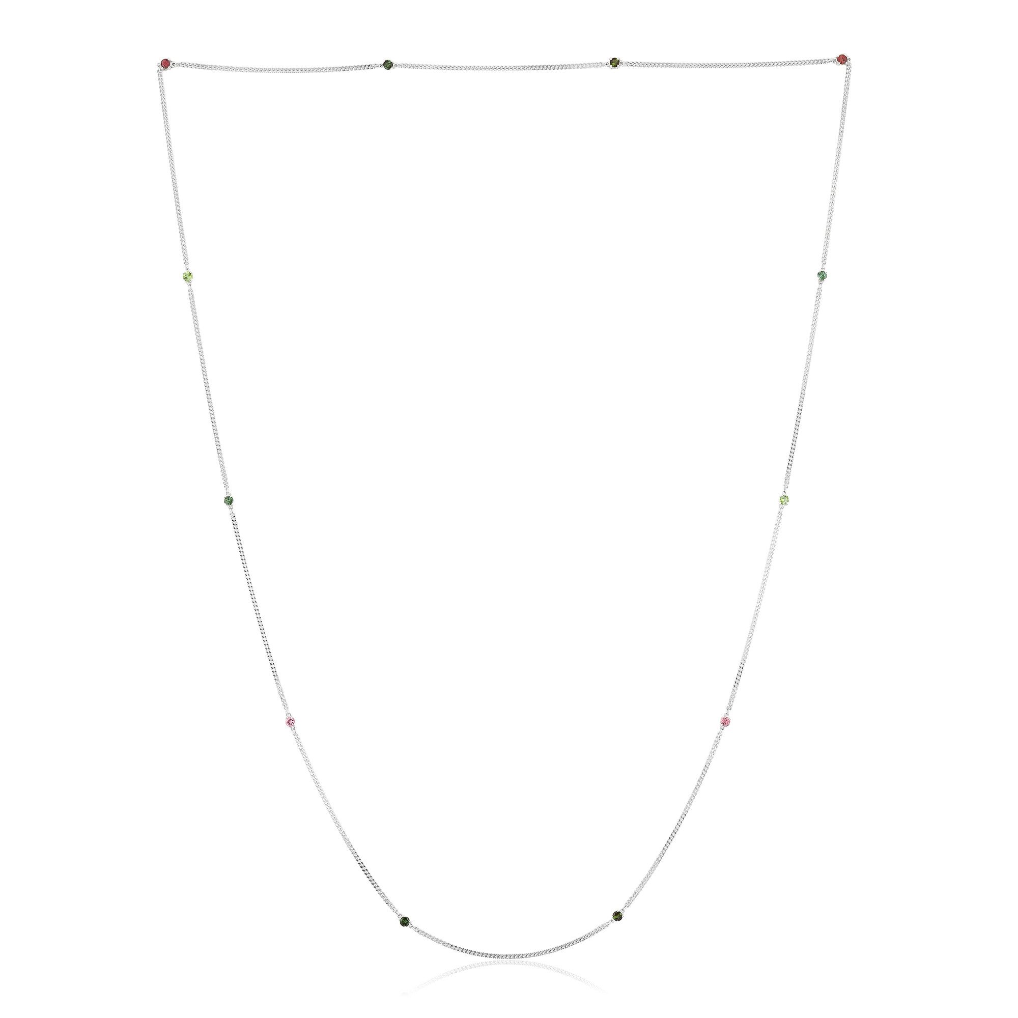 Cavill Silberkette Silberkette mit mehrfarbigem Turmalin (1-tlg)