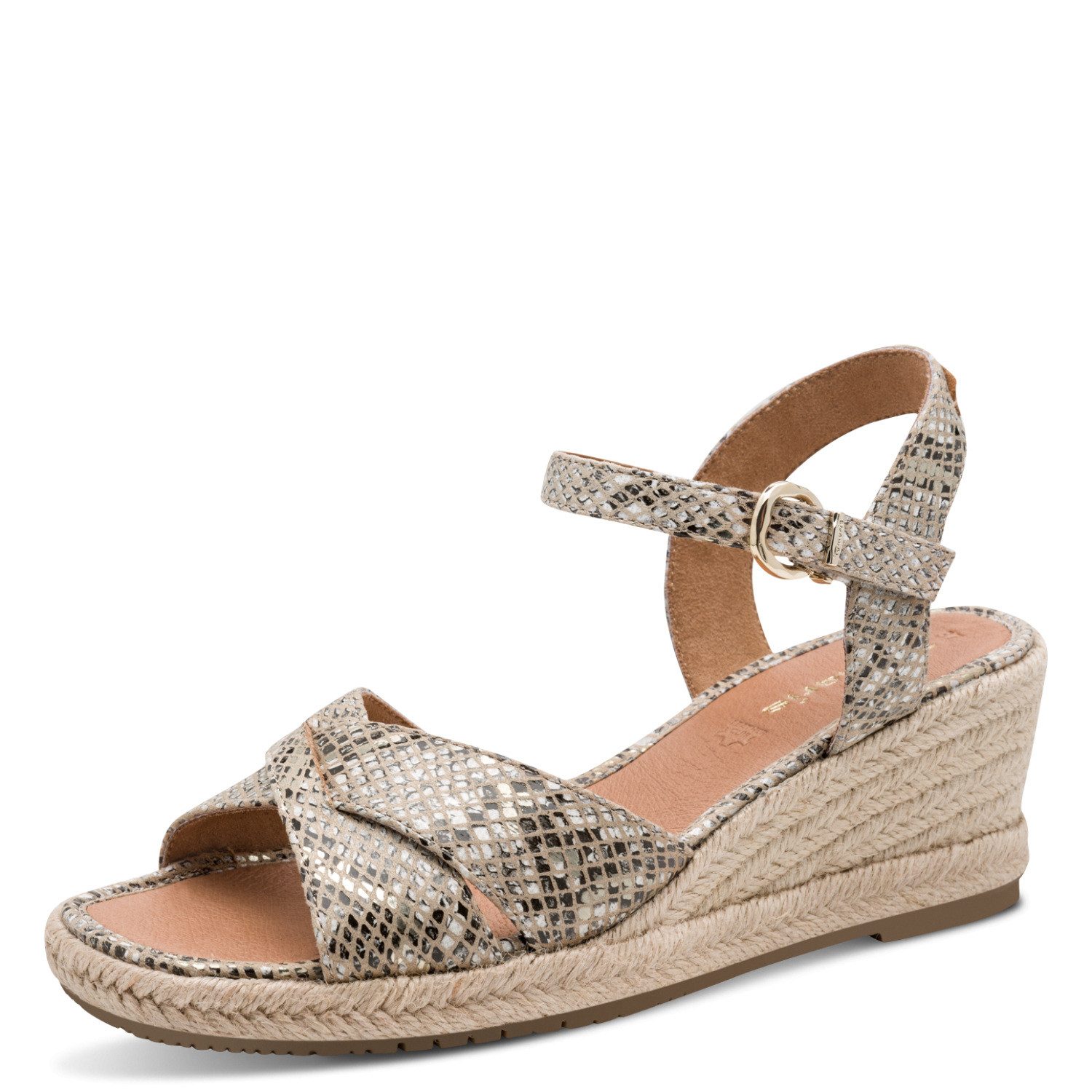 Tamaris Keilsandalette, Riemchensandale, Sommerschuh mit modischer Kreuzbandage