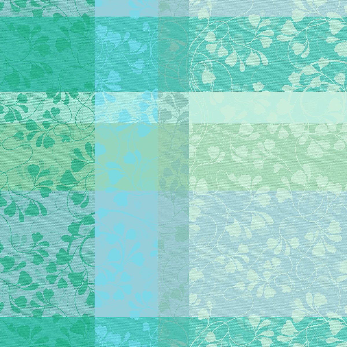 Garnier Thiebaut Stoffserviette Servietten (4x Set) Mille Feuillages Turquoise 55x55 cm, (4 St)