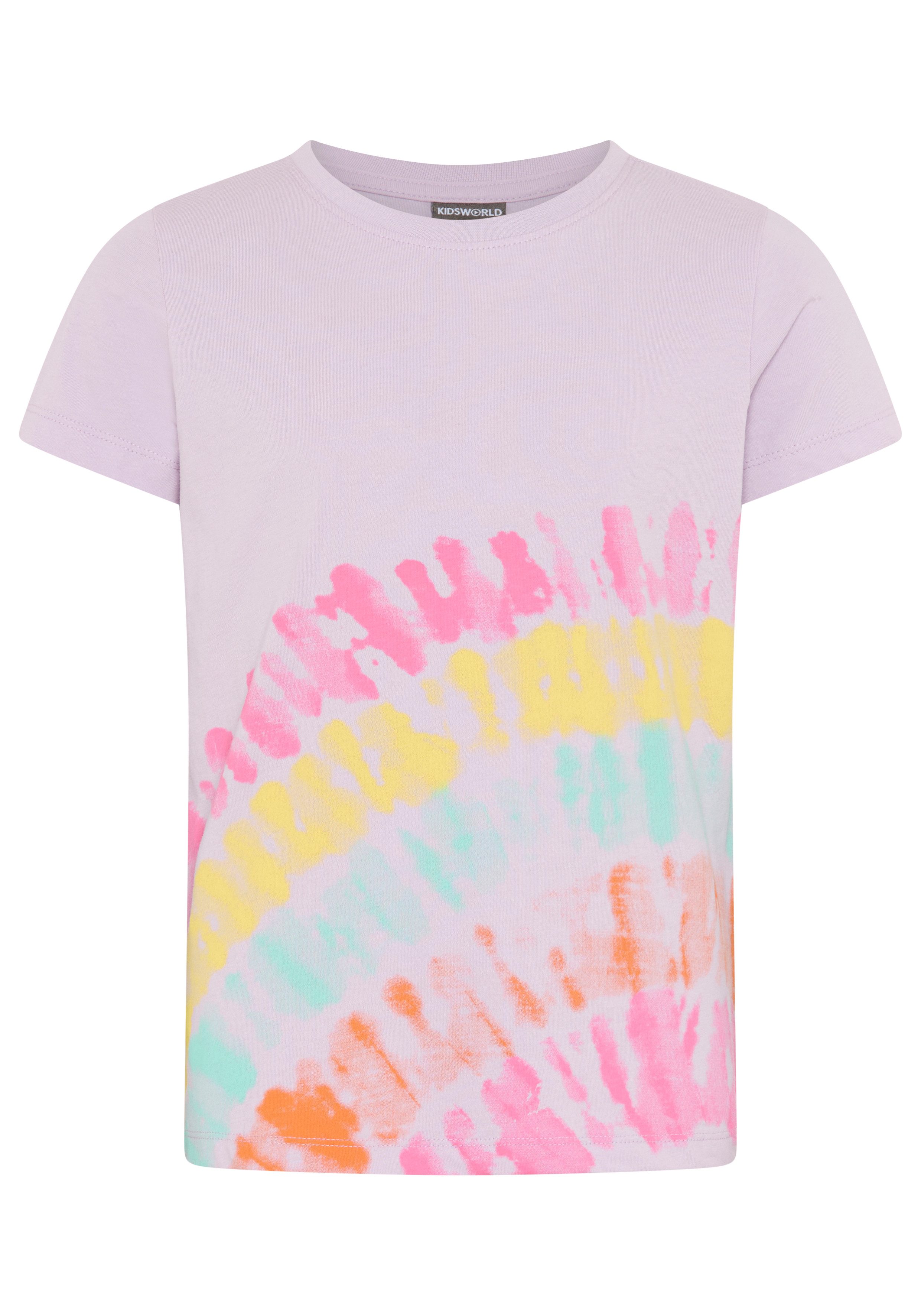 KIDSWORLD T-Shirt Shirt mit Regenbogen-Print Kurzarm, hüftlang geschnitten, bedruckt, Rundhals-Ausschnitt – Bild 5 von 5