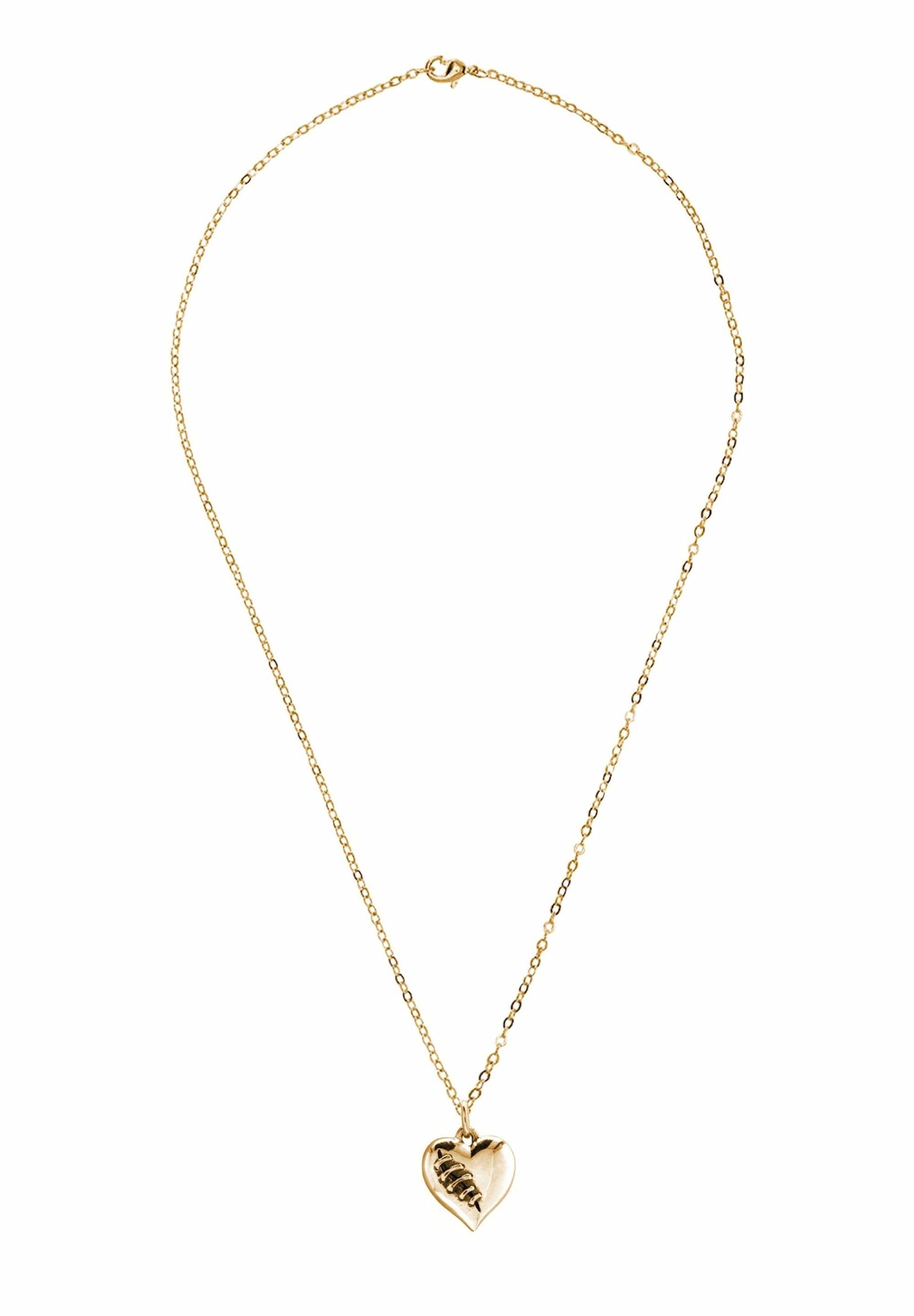 Gemshine Kette mit Anhänger HERZ: GEBROCHEN UND WIEDERGEHEILT, 925 Silber, Made in Spain