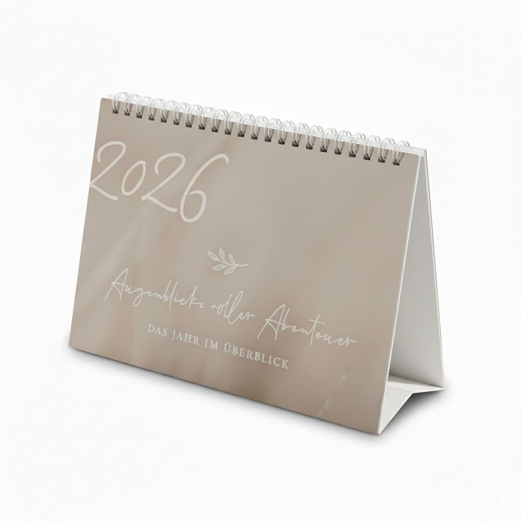 NORDEULE Tischkalender 2026, Planer zum Aufstellen A5 quer, ideal für den Bürotisch, Arbeitsplatz, Sideboard, Regal oder Geschenk