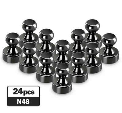 24 Stück N48 Neodym Magnete Extra Stark 12 x 16mm Mini Magnet mit Griff Push 