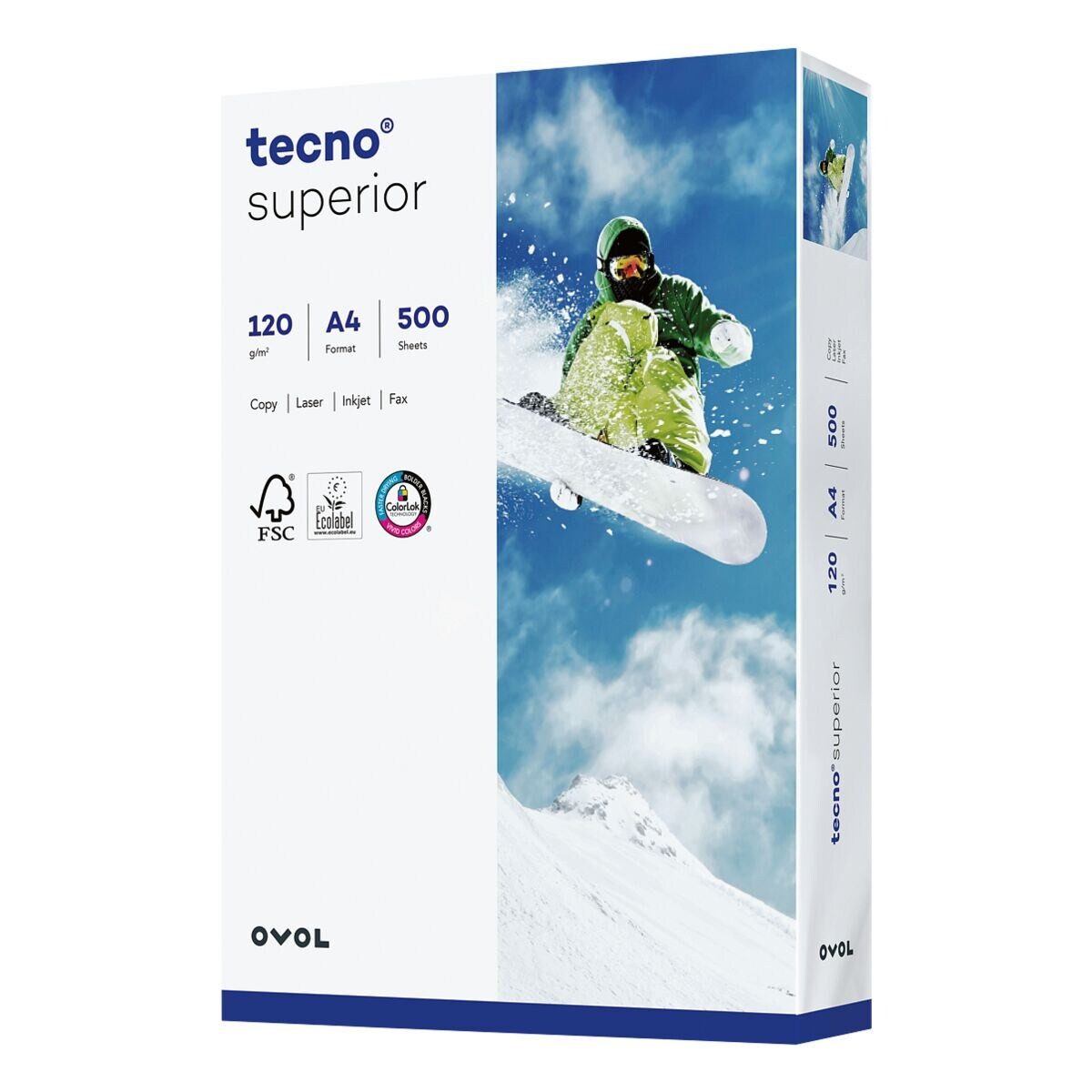 Inapa tecno Druckerpapier Superior, Format DIN A4, 120 g/m², 168 CIE, 250 Blatt