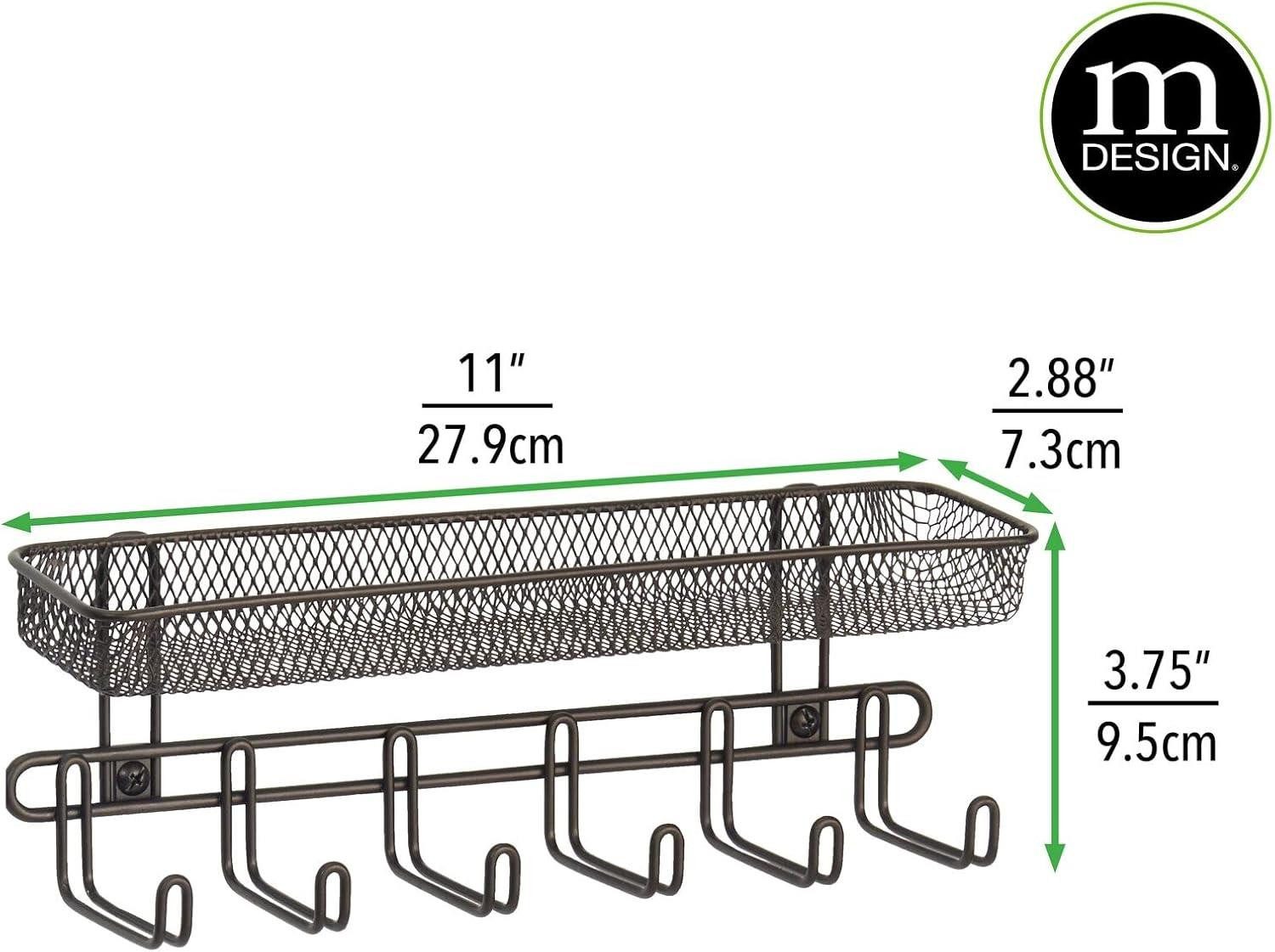mDesign Aufbewahrungssystem Schmuckaufbewahrung Wand bronze Schmuckhalter Organizer Haken Fächer – Bild 2 von 5