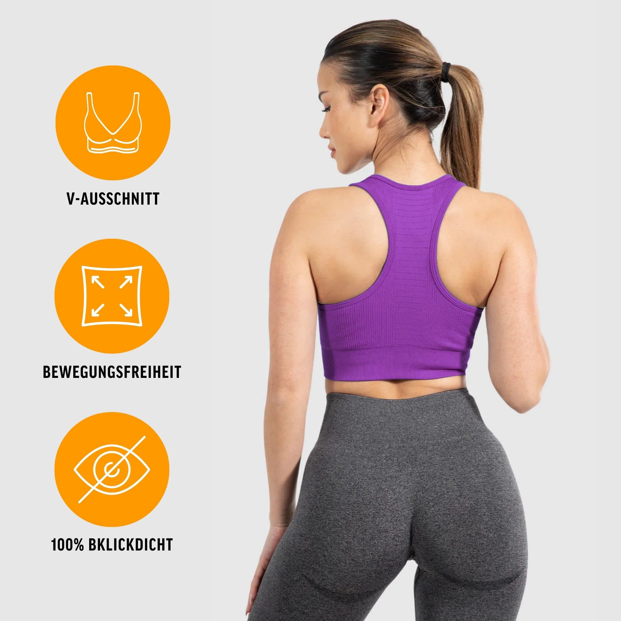 Smilodox Sport-BH Amaze Pro, Seamless Sport Bra Gerippter Stoff Fitness Yog günstig online kaufen