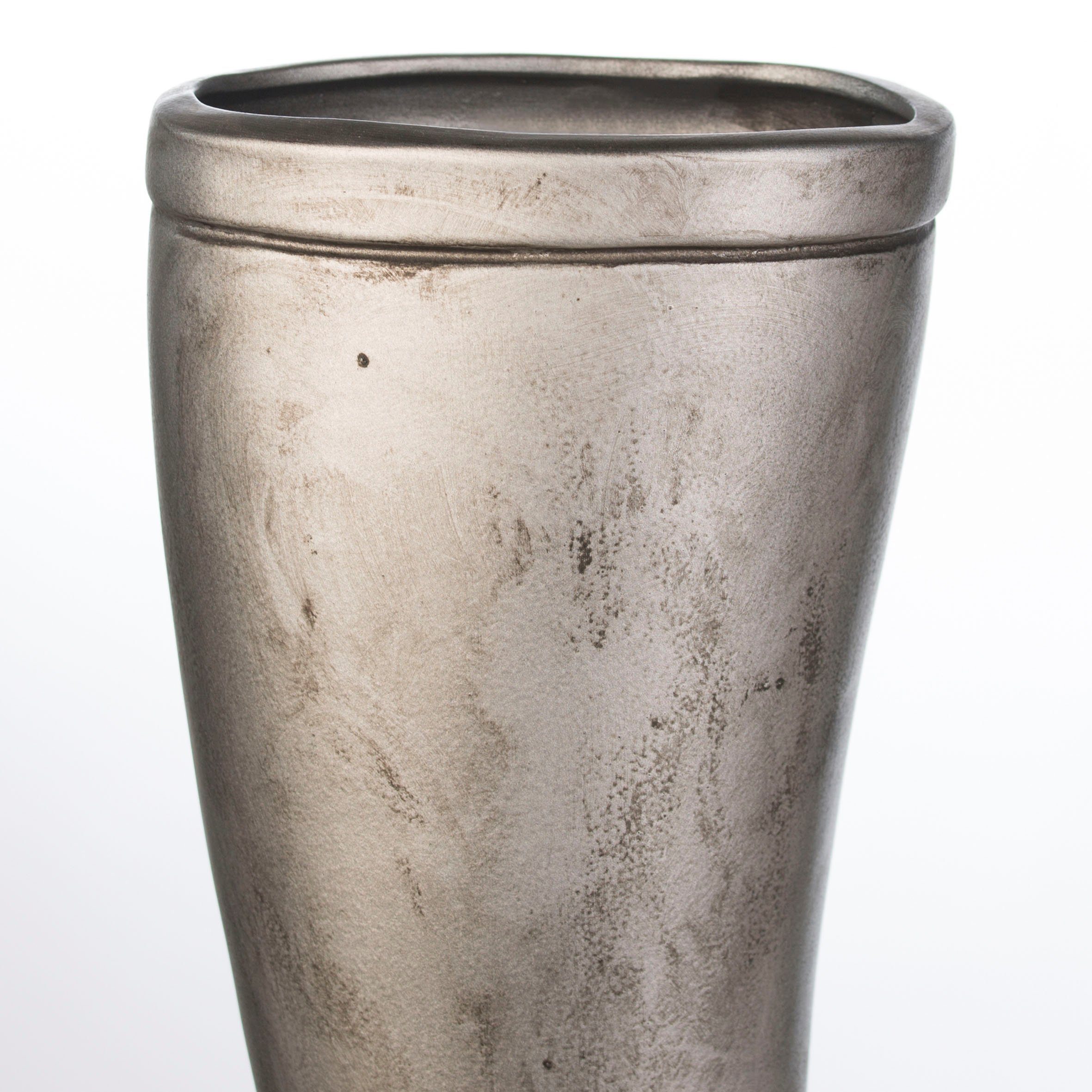 Casablanca by Gilde Schirmständer Regenschirmständer Stiefel, silber (1 St), für Regenschirme, Höhe 45 cm, Gummistiefel-Form, aus Keramik