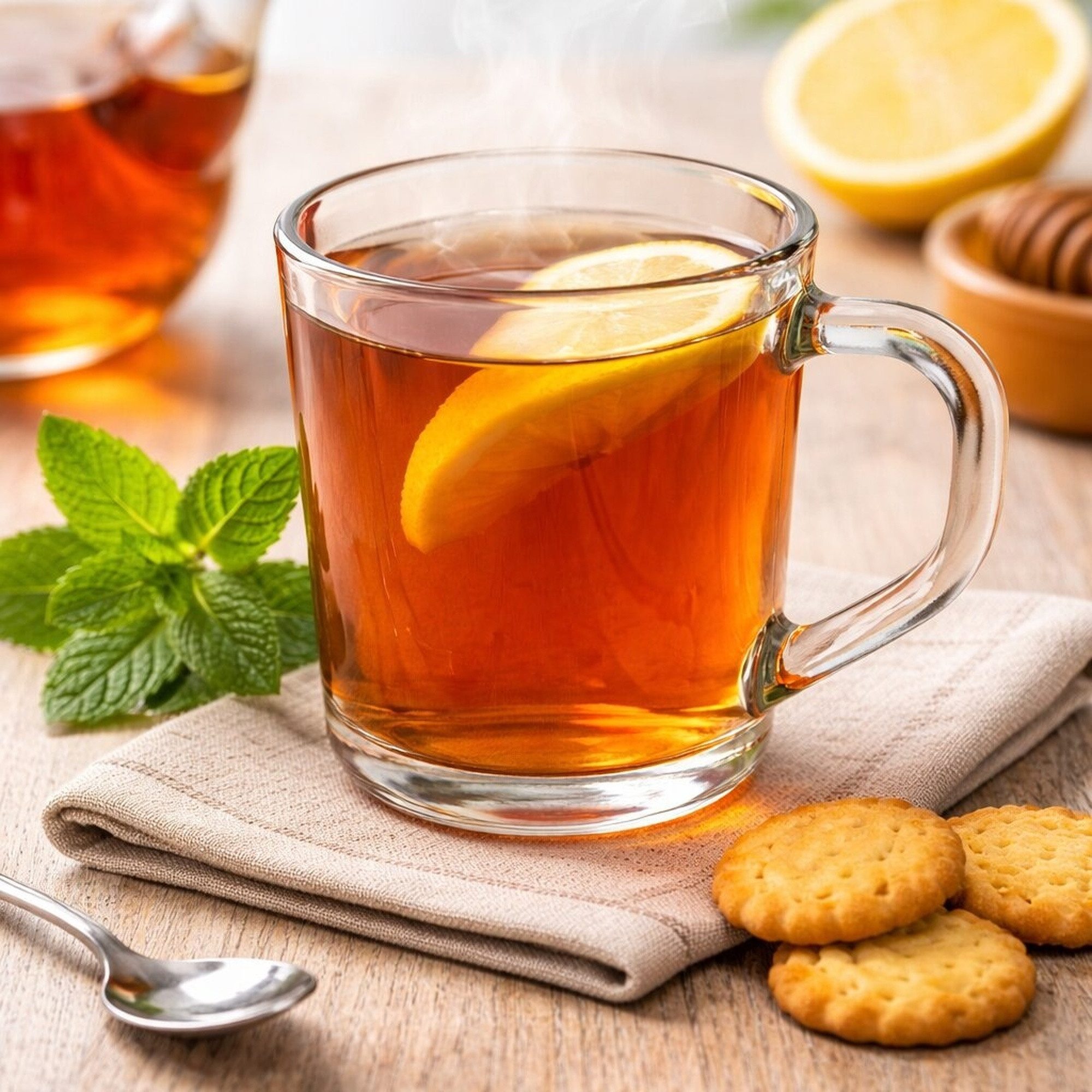 BigDean Teeglas 6 Stück Teegläser Set Teegläser mit Henkel 230 ml Kaffee Gläser robust, 6-tlg., Glas, Vielseitig, Spülmaschinengeeignet, Mikrowellengeeignet