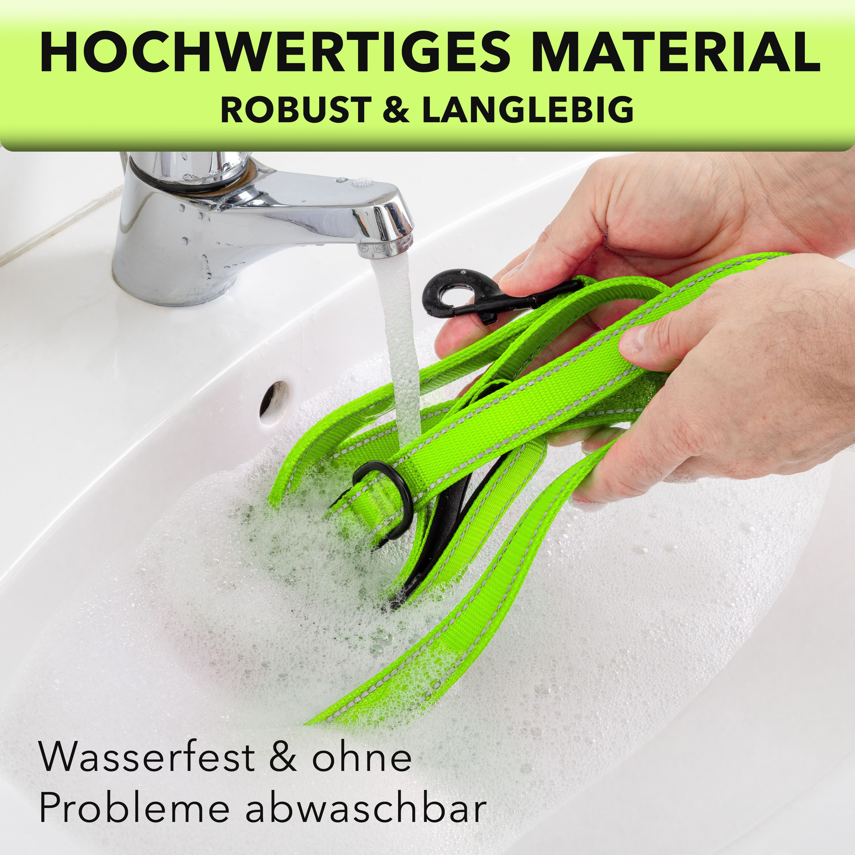 AVANA Hundeleine reflektierende Führleine integrierter Kurzführer 1,5 Meter lange Leine, Nylon, 2 gepolsterte Handschlaufen, für große und mittelgroße Hunde