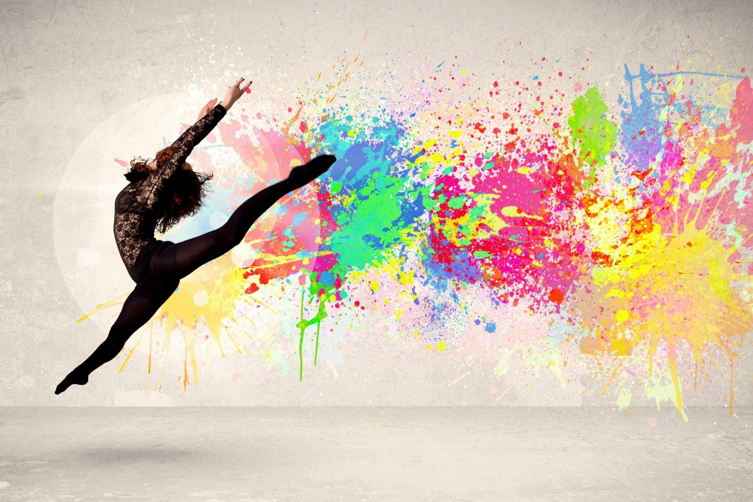 queence Acrylglasbild tanzende Frau, Abstrakt, Frau, Graffiti, Kunst, Tanz, Fine Art-Print in Galeriequalität