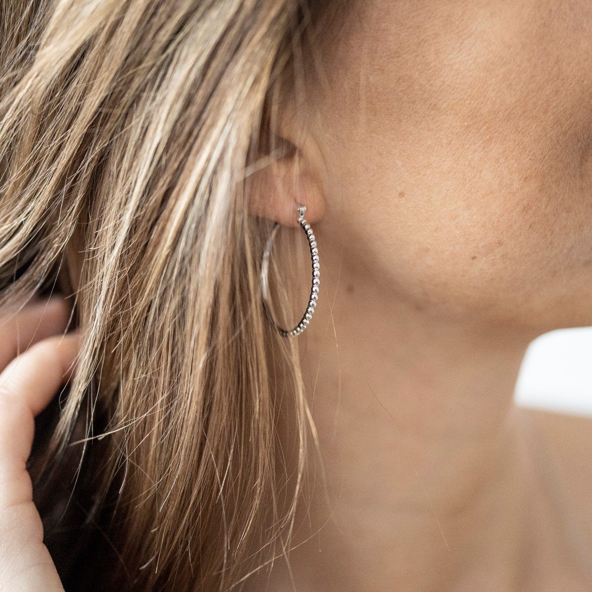 Materia Paar Creolen Damen Silber Kugel günstig online kaufen