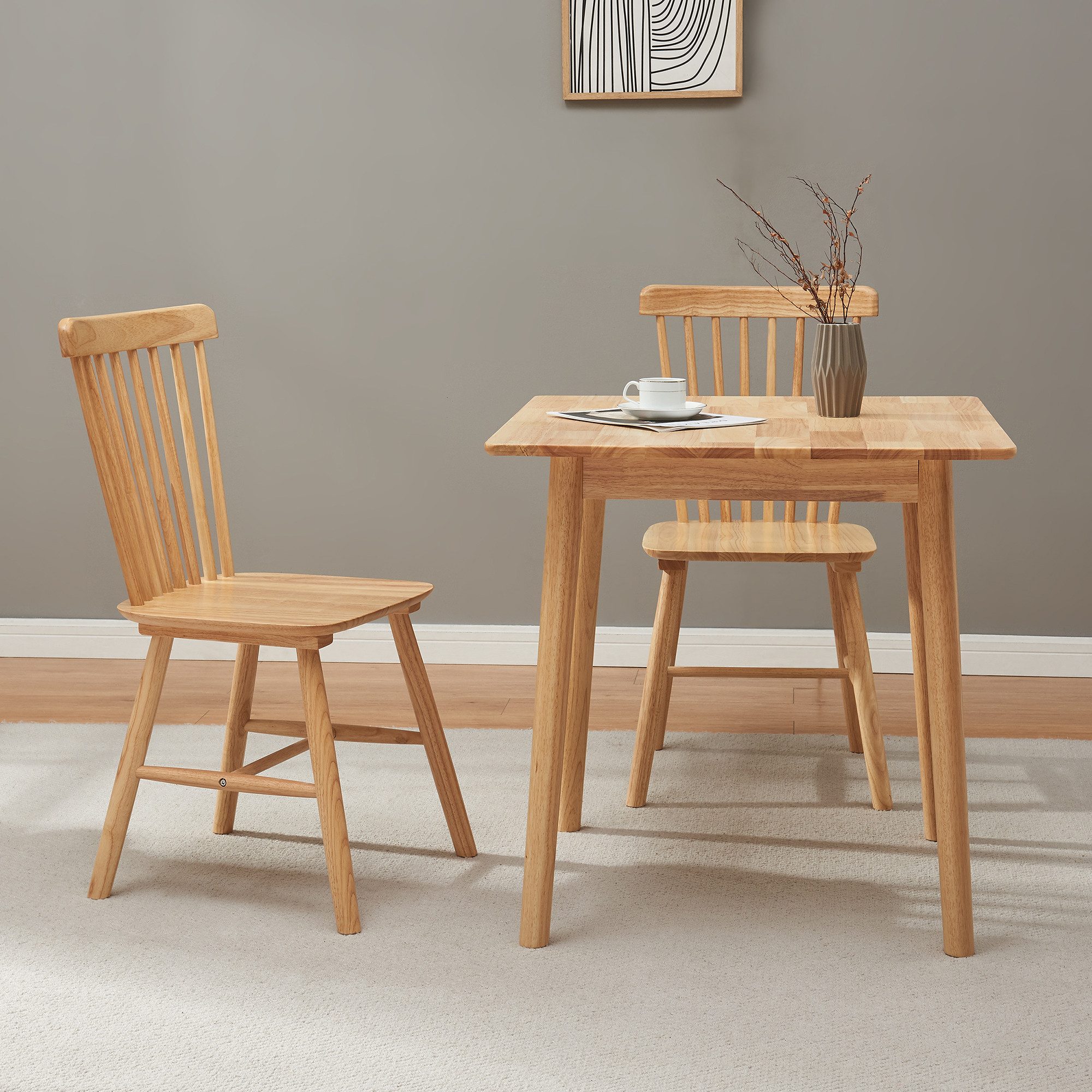 en.casa Esszimmerstuhl, »Karmoy« 89 x 46 x 52 cm Holz Natur günstig online kaufen