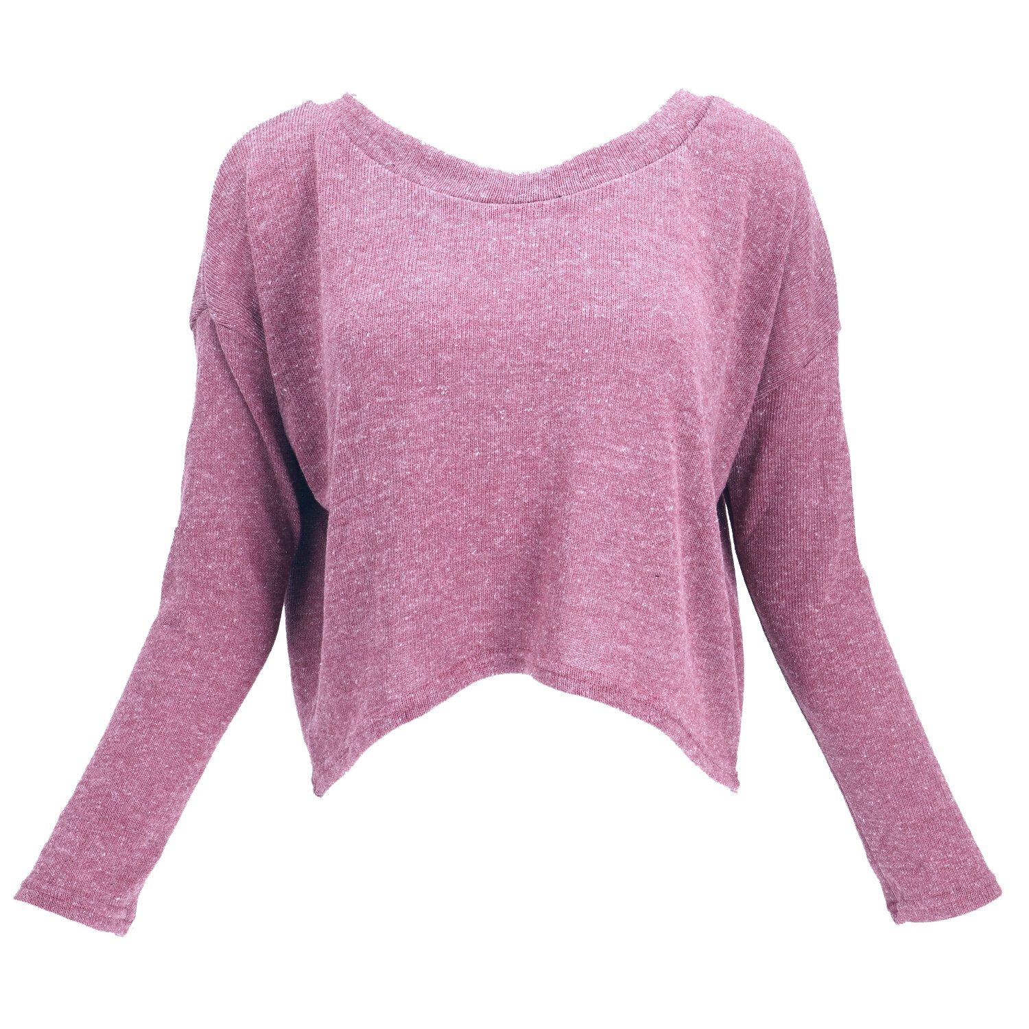 Guru-Shop Longsleeve Kurzer Pullover, Boho Feinstrick Shirt - altrosa alter günstig online kaufen