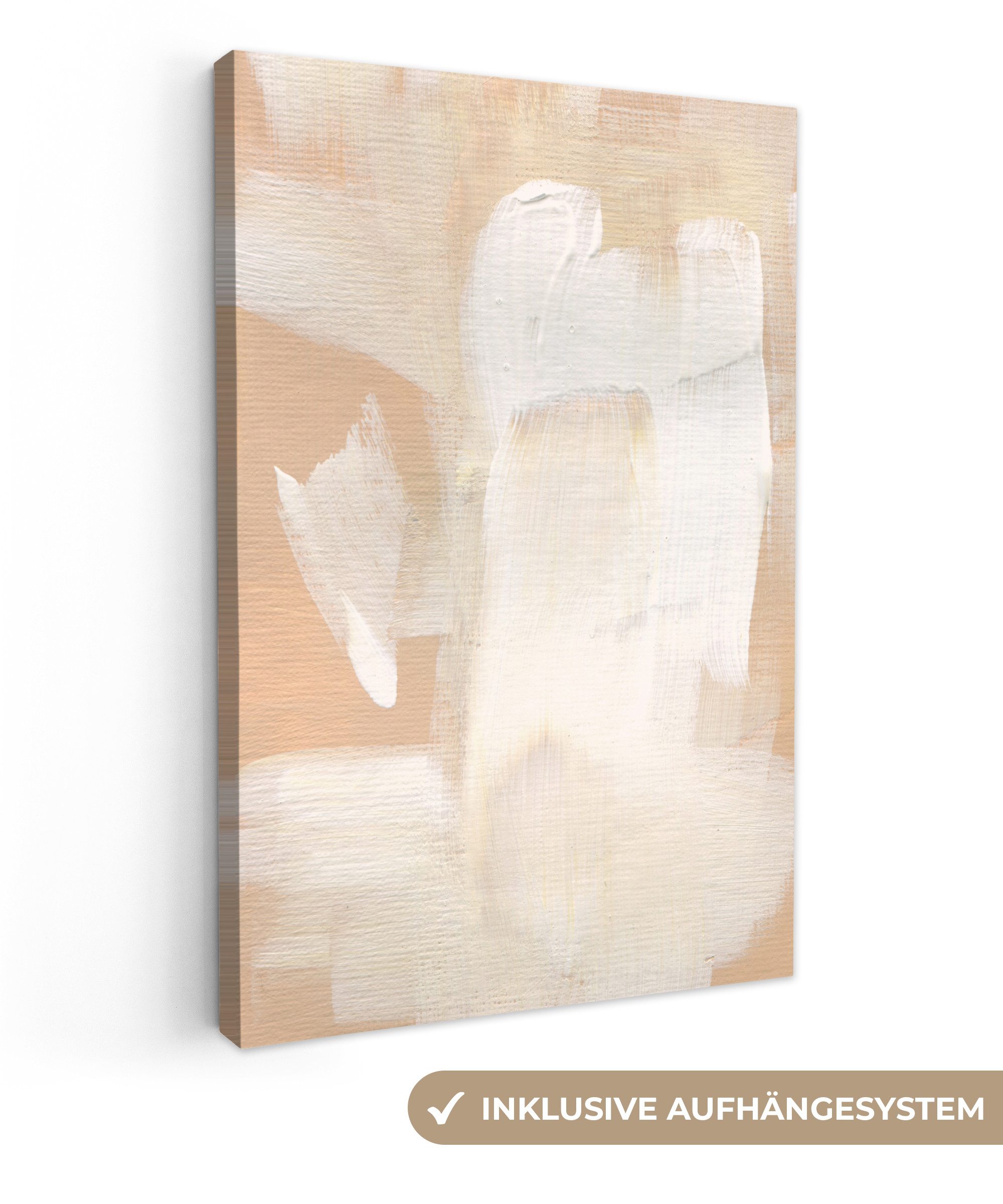 OneMillionCanvasses® Leinwandbild Kunst - Weiß - Beige - Modern, Fotodruck günstig online kaufen