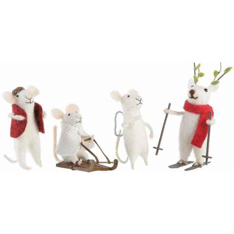 CHRISTMAS GOODS by Inge Weihnachtsfigur Mäuse, Weihnachtsdeko (Set, 4 St)