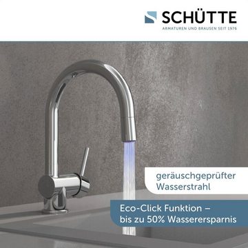 Schütte Spültischarmatur Stella temperaturgesteuerter LED Wasserhahn, 360° schwenkbar