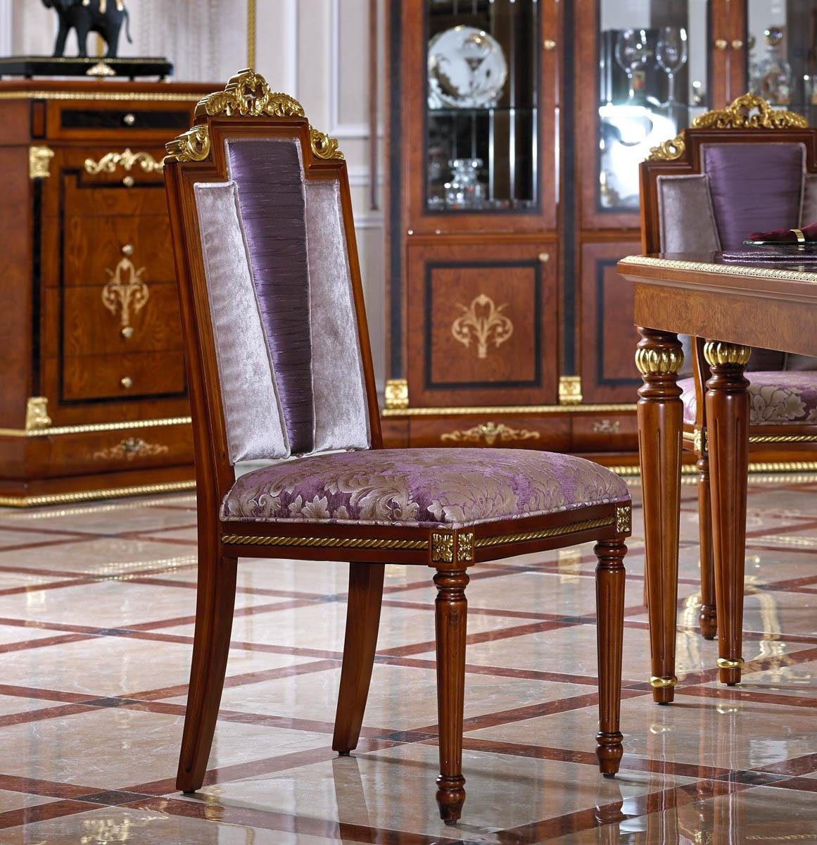 JVmoebel Stuhl, Esszimmer 1 Sitzer Stuhl Sessel Holz Luxus Barock Rokoko