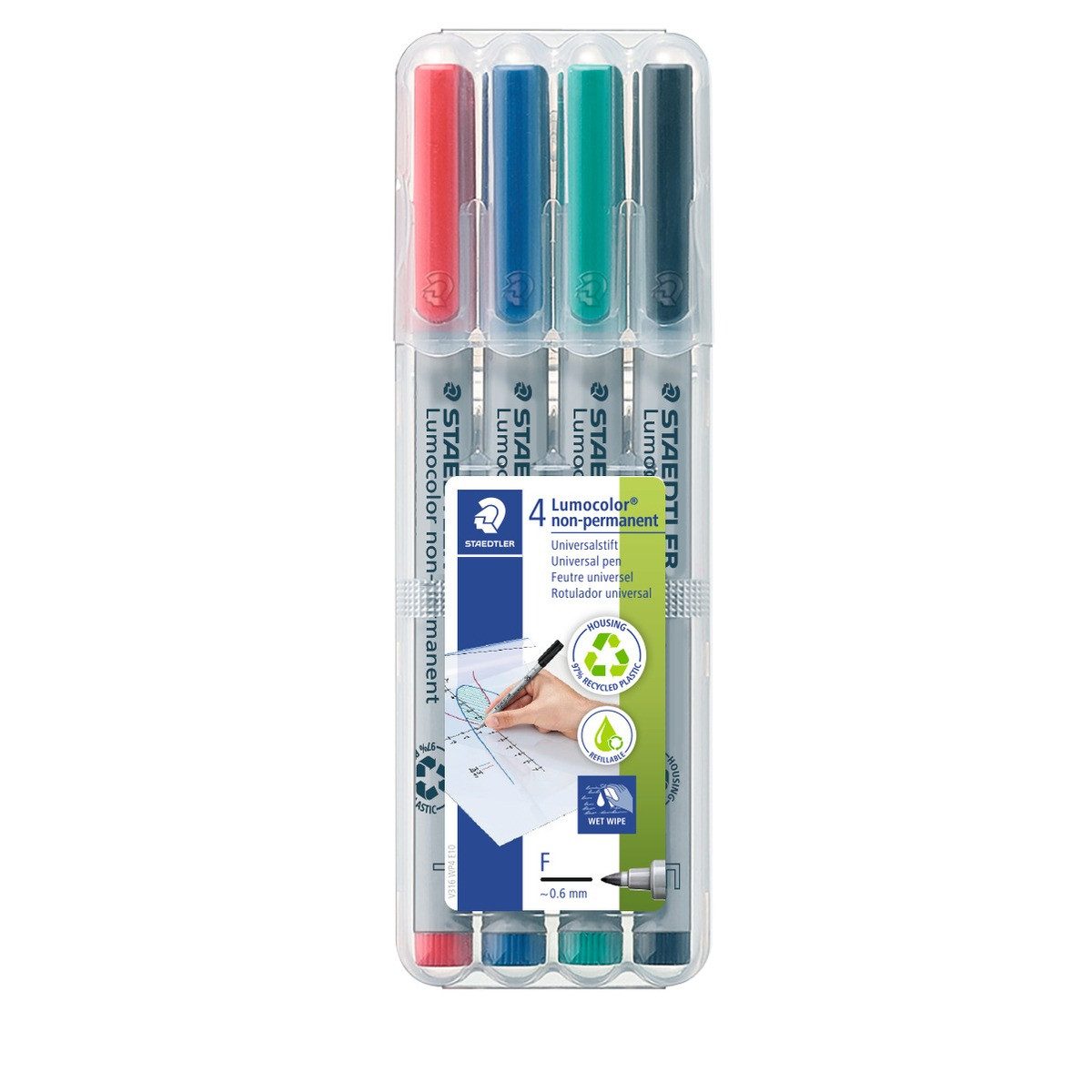Folienstift STAEDTLER Lumocolor Folienstifte non-permanent F 4 Stück