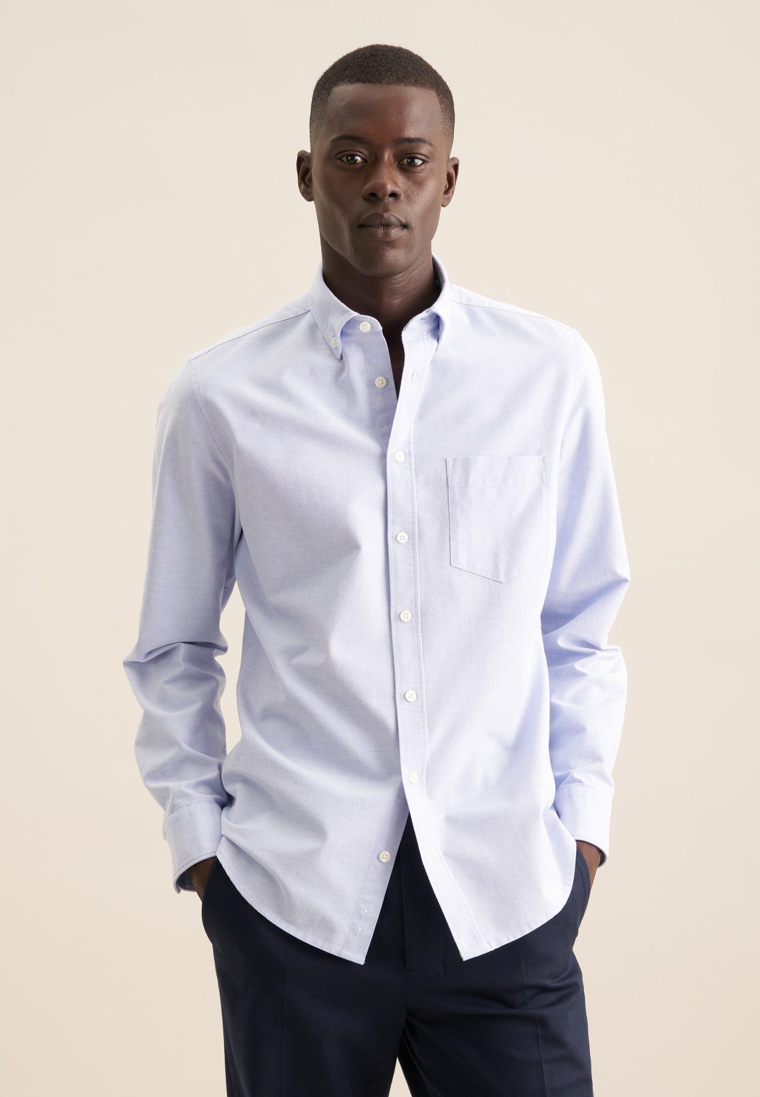 seidensticker Businesshemd Slim 1/1 Button-Down-Kragen Uni