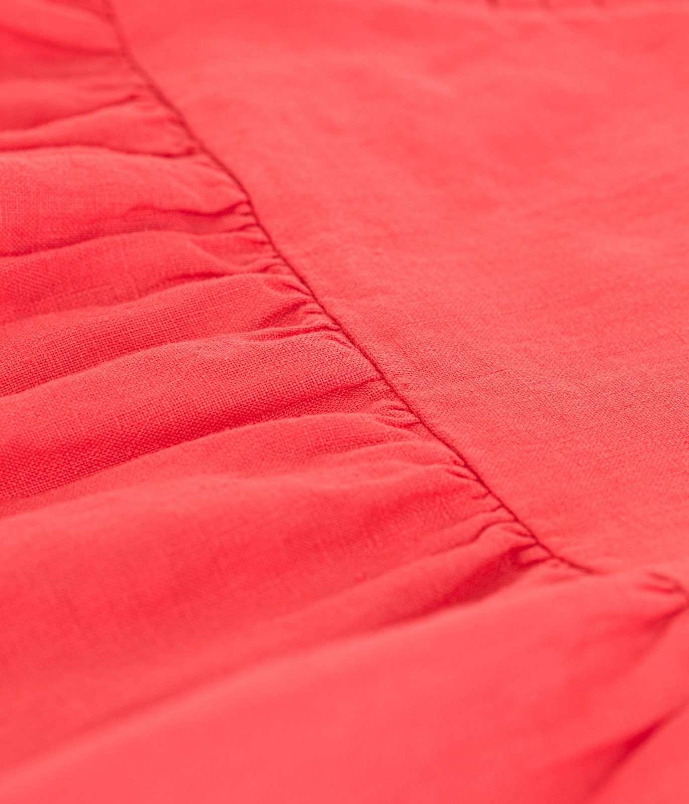 Petit Bateau Sommerkleid Petit Bateau süßes hellrotes Leinenkleid