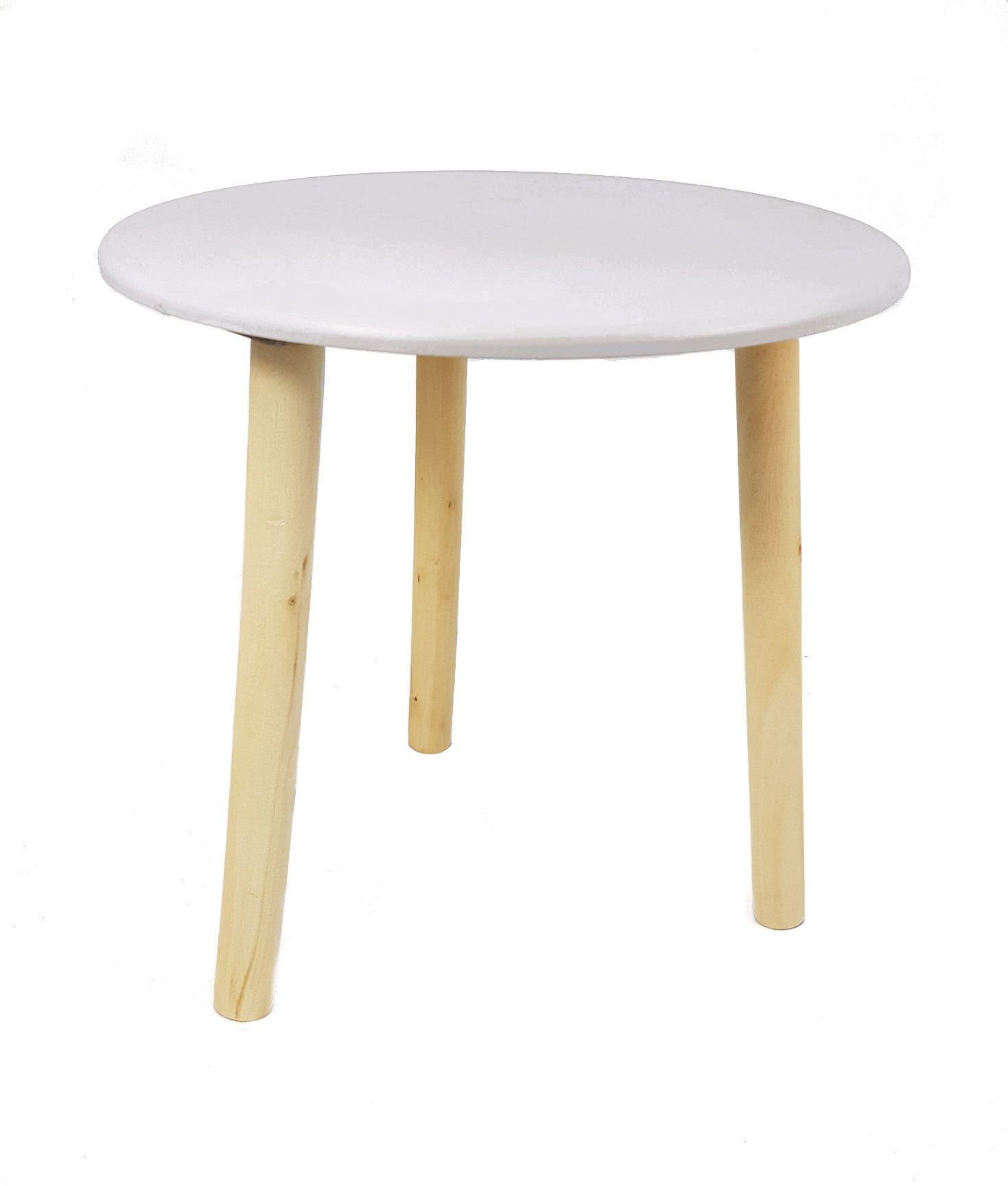 Spetebo Beistelltisch Holz Beistelltisch My Home 30 cm - weiß (Stück, 1-St. günstig online kaufen