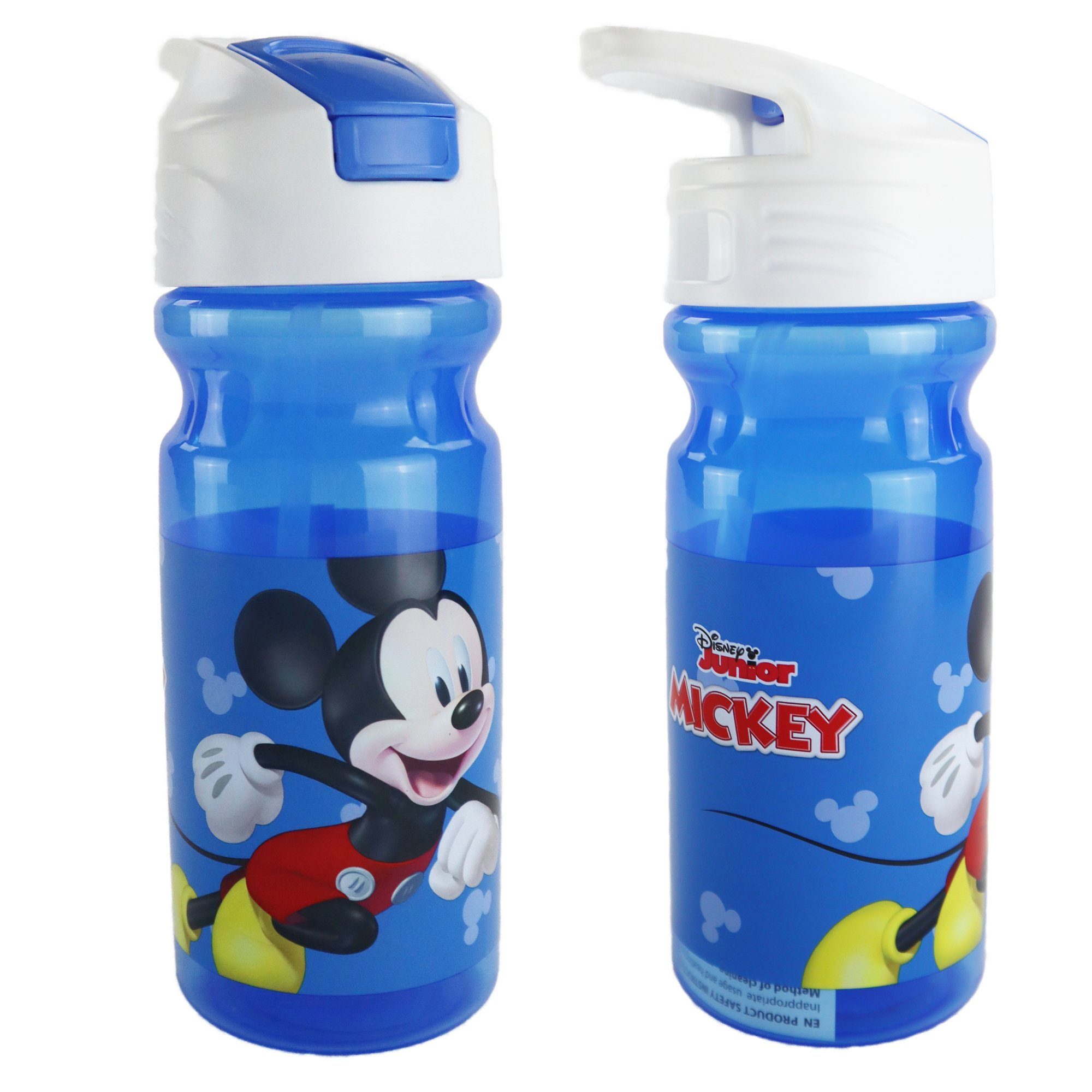 Disney Trinkflasche Disney Mickey Maus Wasserflasche Flasche 500 ml Griff Strohhalm