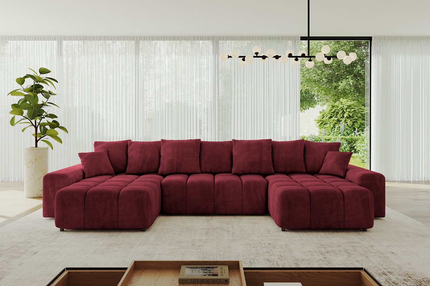 ALTDECOR Wohnlandschaft ENIL-U, Couch mit Schlaffunktion, günstig online kaufen