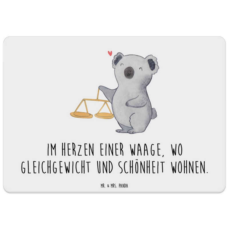 Platzset, Waage Astrologie - Weiß - Geschenk, Tischuntersetzer, Sternzeichen, G, Mr. & Mrs. Panda, (1-St), Designs mit Liebe