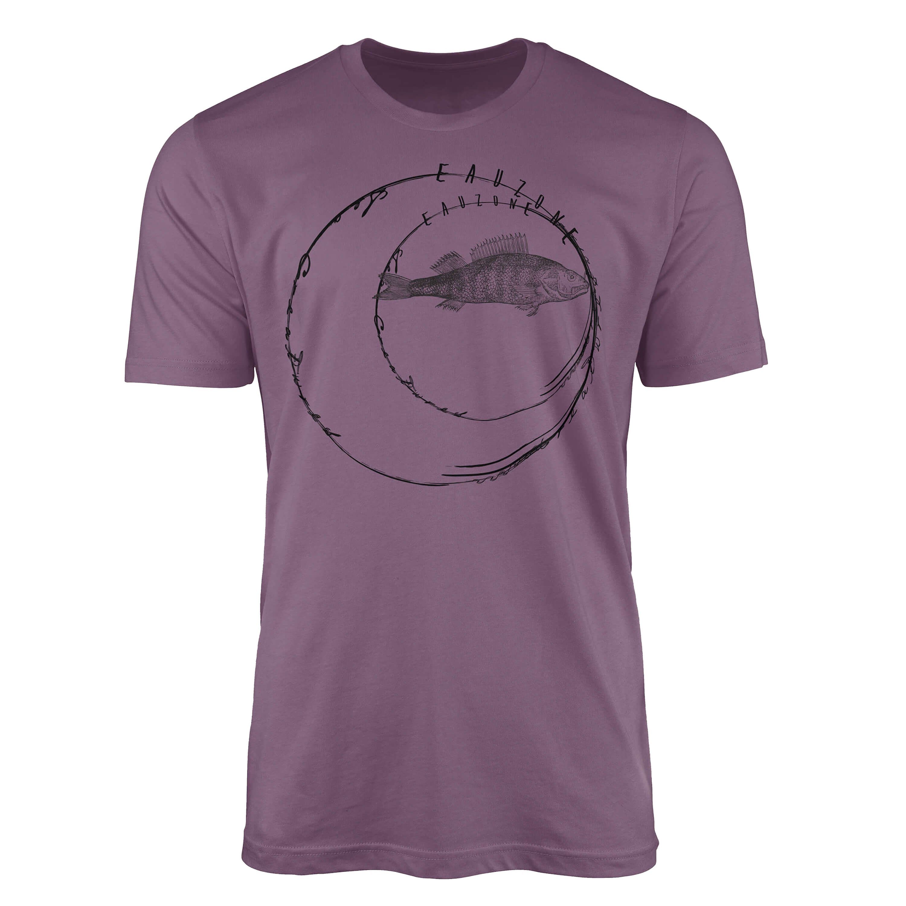 Sinus Art T-Shirt T-Shirt Tiefsee Fische - Serie: Sea Creatures, feine Struktur und sportlicher Schnitt / Sea 076 Shiraz