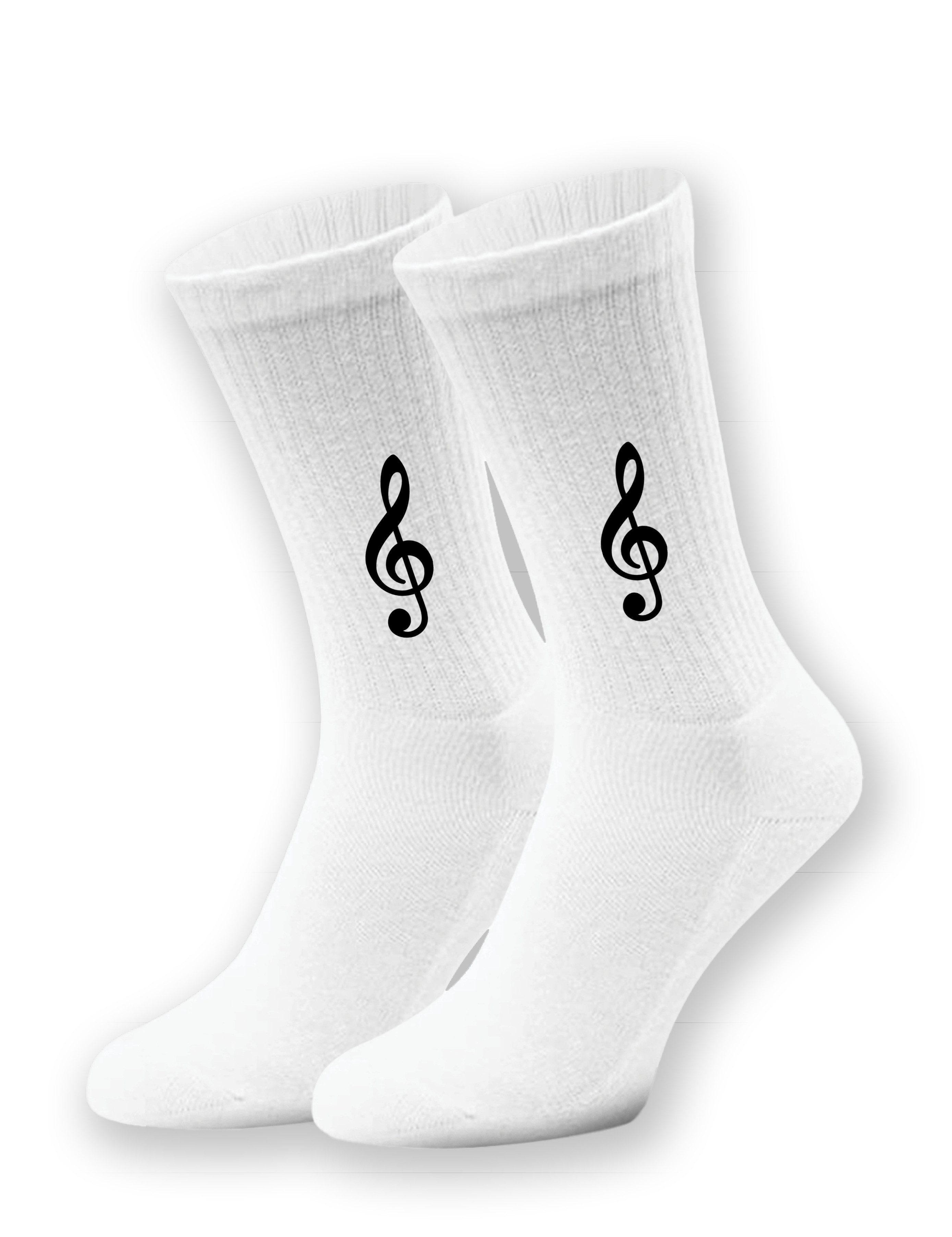 Youth Designz Tennissocken Unisex Socken "Notenschlüssel" Aufdruck lustig Geschenk Statement mit verstärkter Verse und Zehenbereich