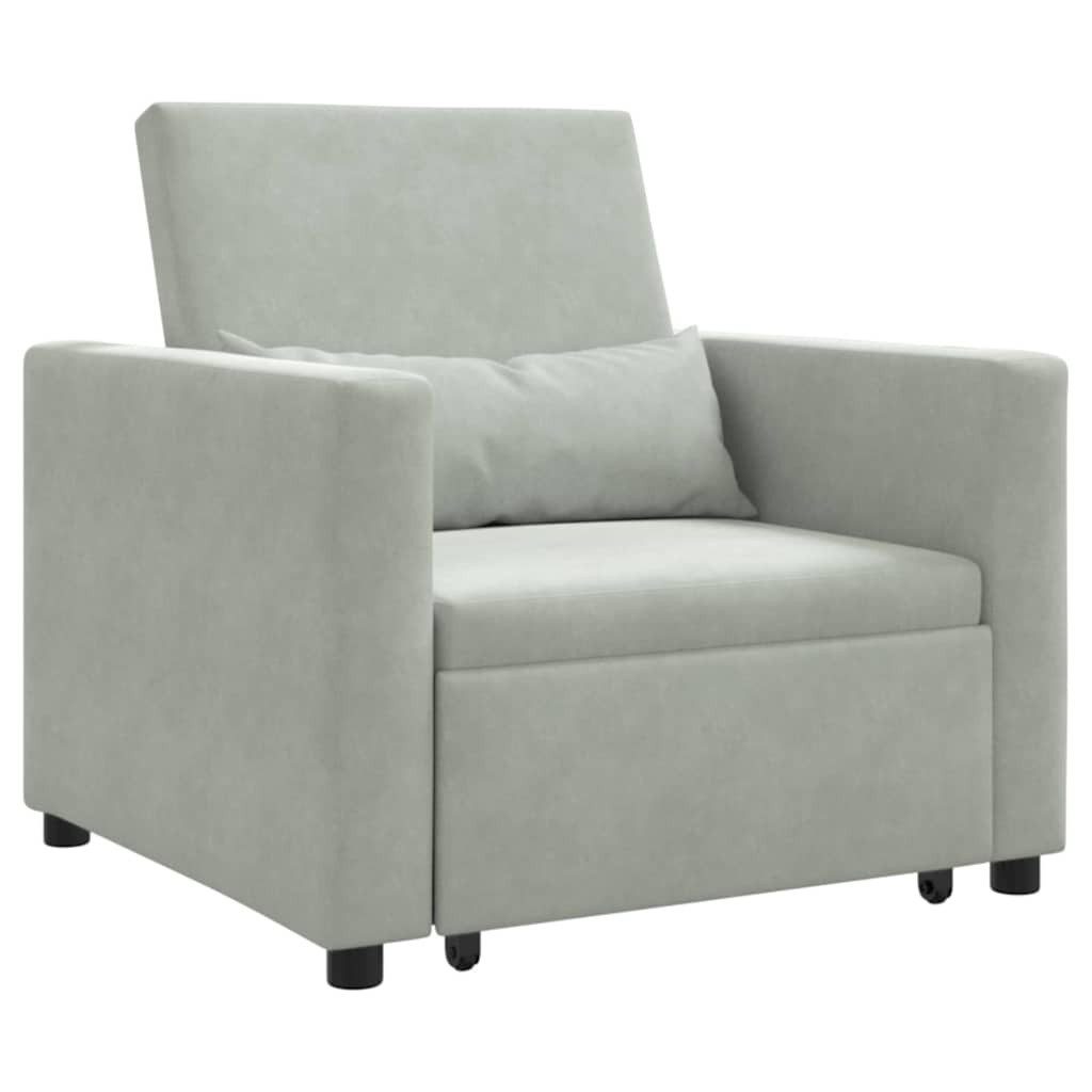 vidaXL Sessel Einzel-Schlafsofa Hellgrau 90 x günstig online kaufen