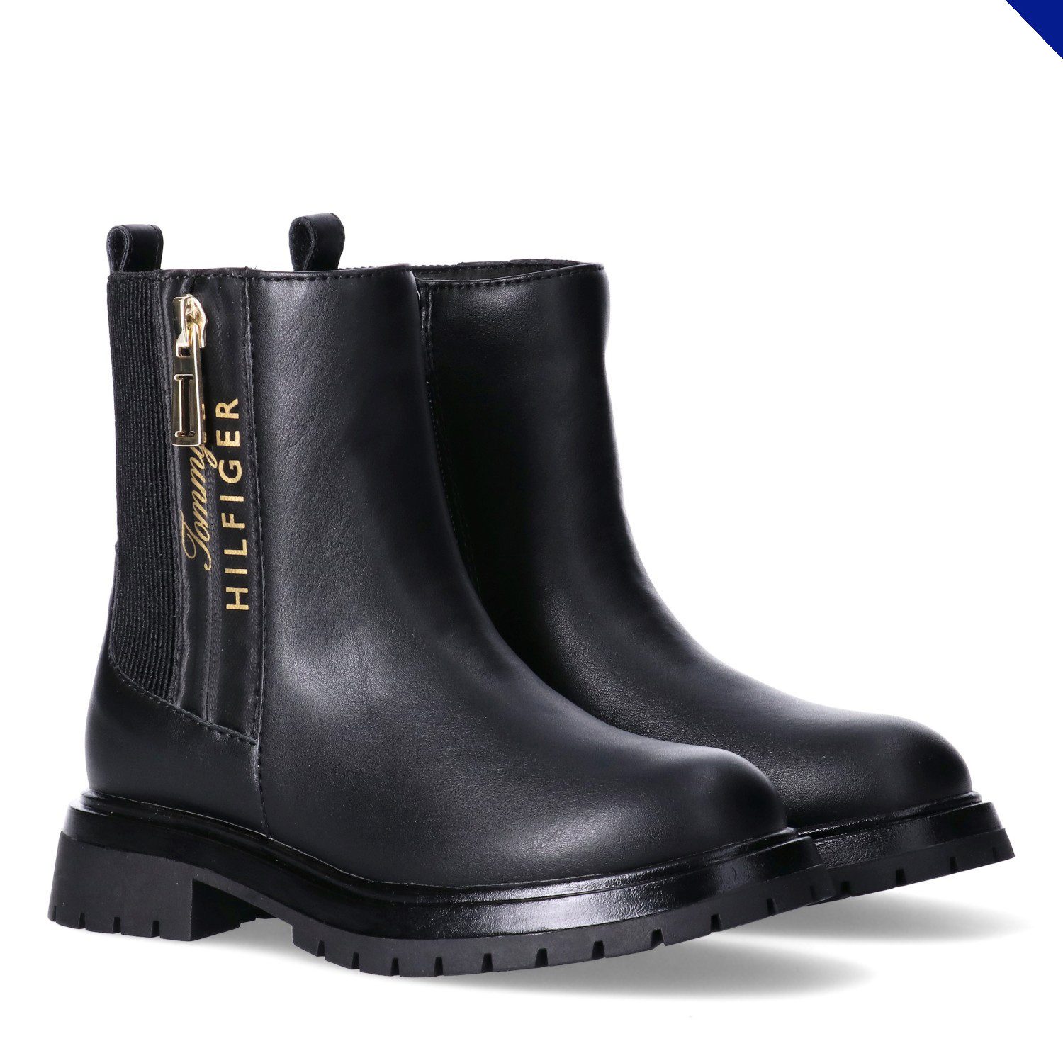 Tommy Hilfiger Chelseaboots Stiefelette mit Zierreißverschluss an der Außenseite
